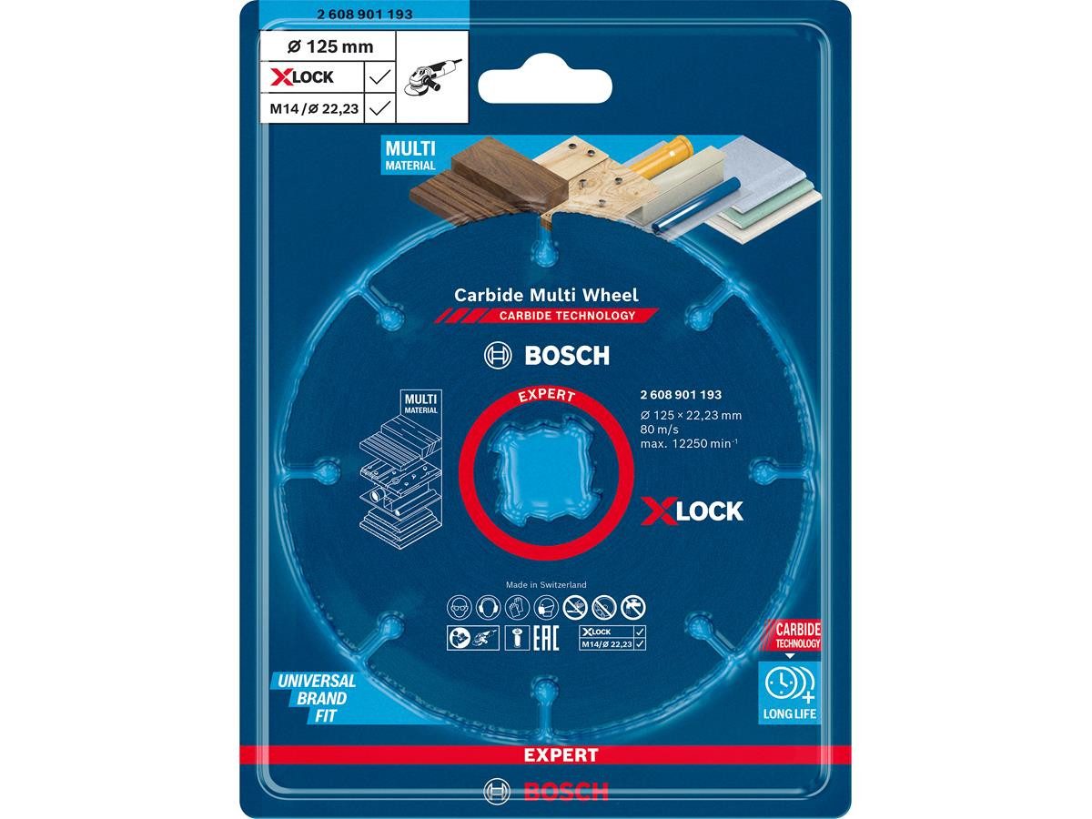 Bosch Professional Trennscheibe Expert X-Lock Carbide Multiwheel, Ø 125 mm, (Einzelartikel / 1-teilig, 1× Carbide Multi Wheel 125 mm)
