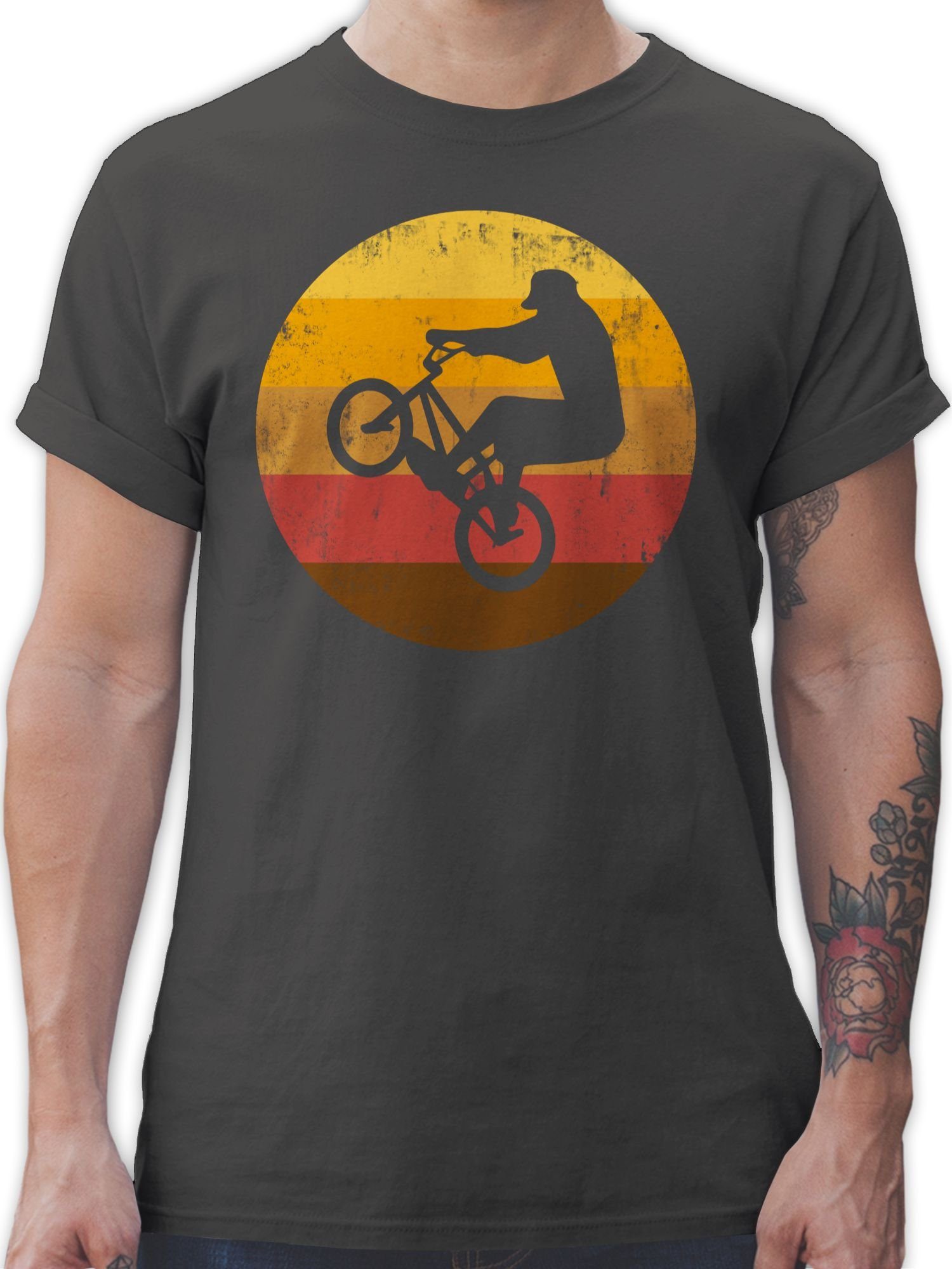 Shirtracer T-Shirt BMX Jump Fahrrad Bekleidung Radsport 02 Dunkelgrau