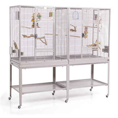 Montana Cages Vogelkäfig Madeira Double · Platinum, ca. 165 x 54 x 155 cm