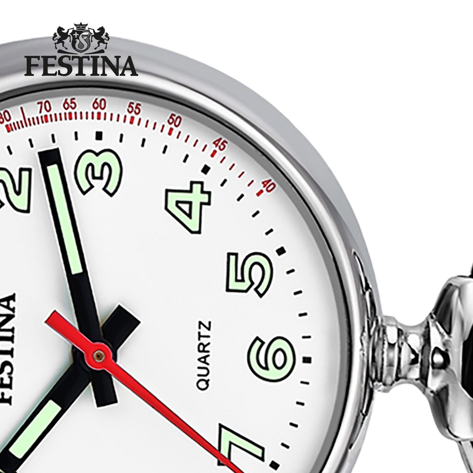 Festina Taschenuhr Festina Damenuhr Edelstahl silber Festina, (Analoguhr), Damen Taschenuhr rund, mittel (ca. 31mm), Edelstahl, Fashion