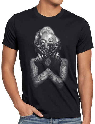 style3 Print-Shirt Herren T-Shirt Gangster Marilyn rock monroe tätowiert biker usa