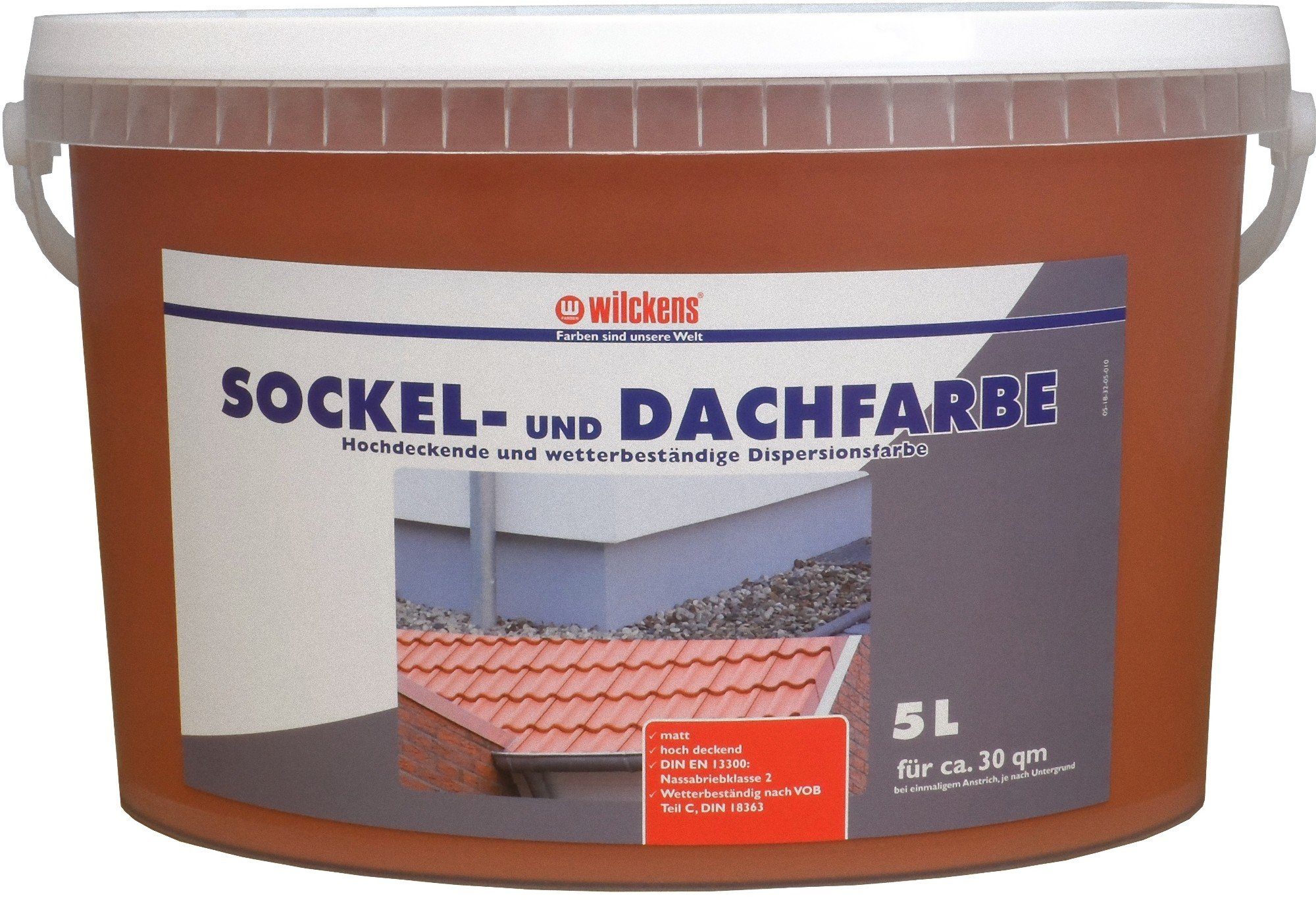 Wilckens Farben Sockelfarbe, 5l Sockel- Dachfarbe Ziegelrot Sockelfarbe Außenfarbe