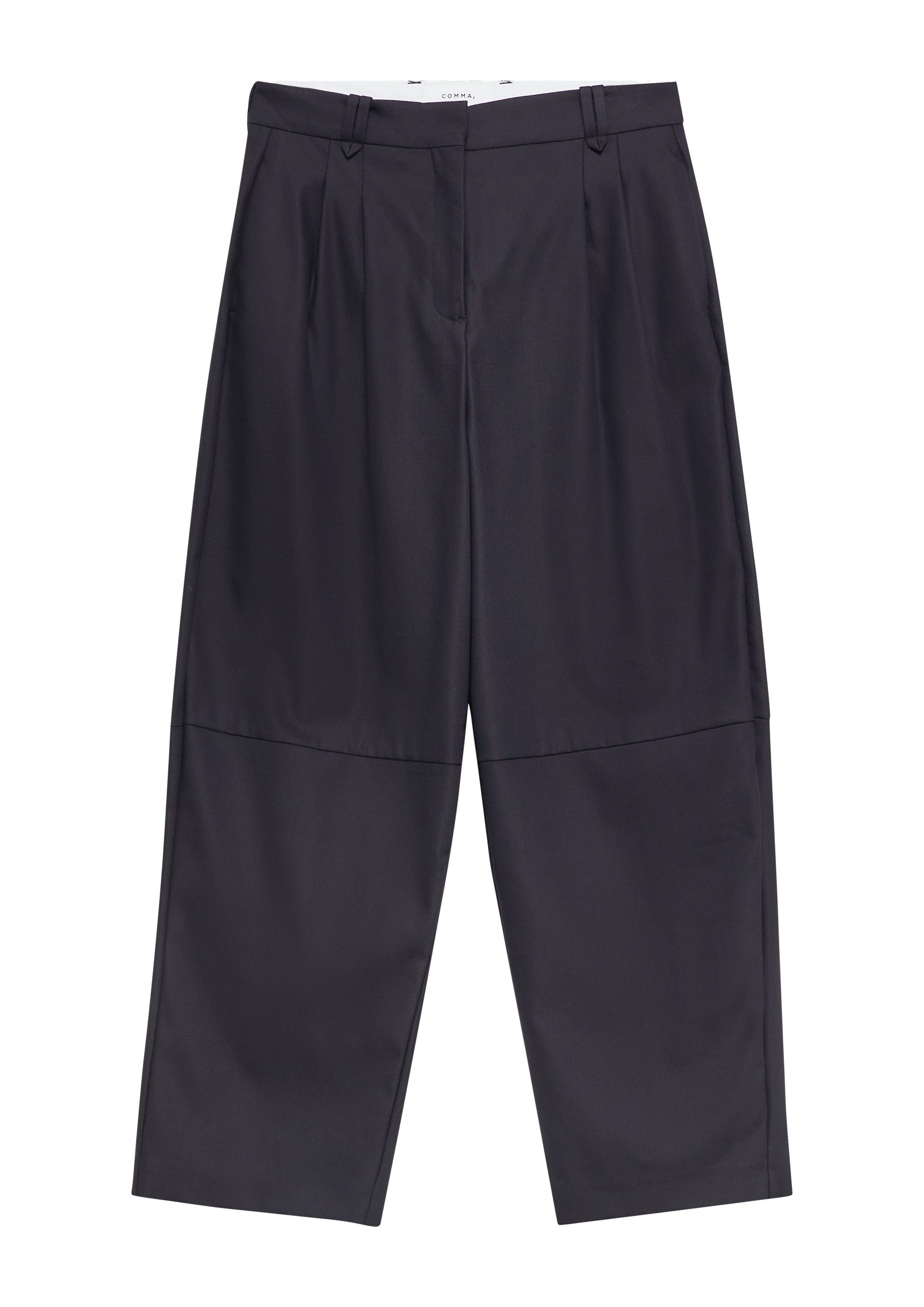comma 7/8-Hose Hose Neue Barrel-Pleated-Hose aus strukturierter Baumwoll-St günstig online kaufen