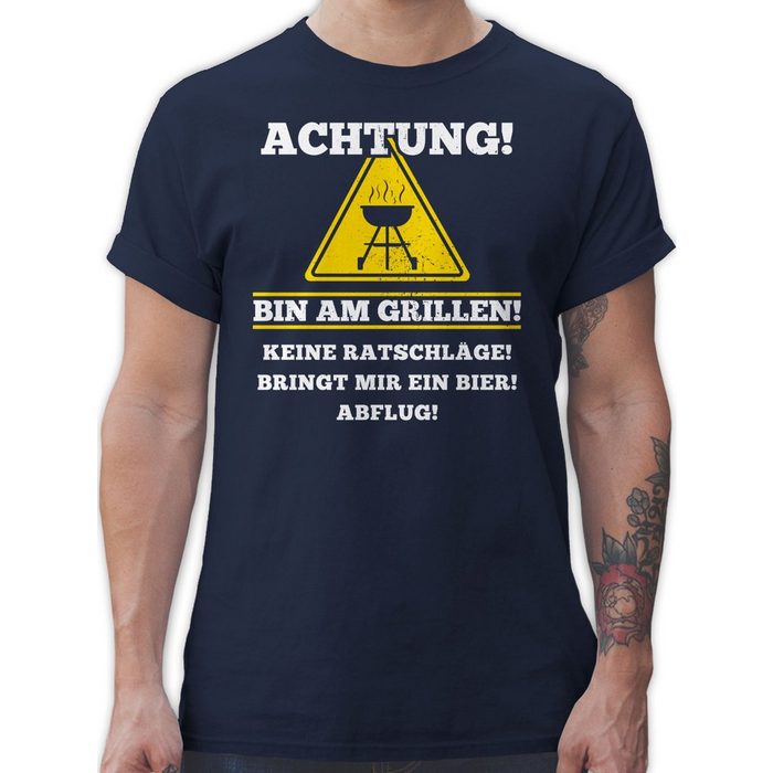Shirtracer T-Shirt Bin am Grillen - Grillzubehör & Grillen Geschenk - Herren Premium T-Shirt Barbecue Zubehör Grill T-Shirt