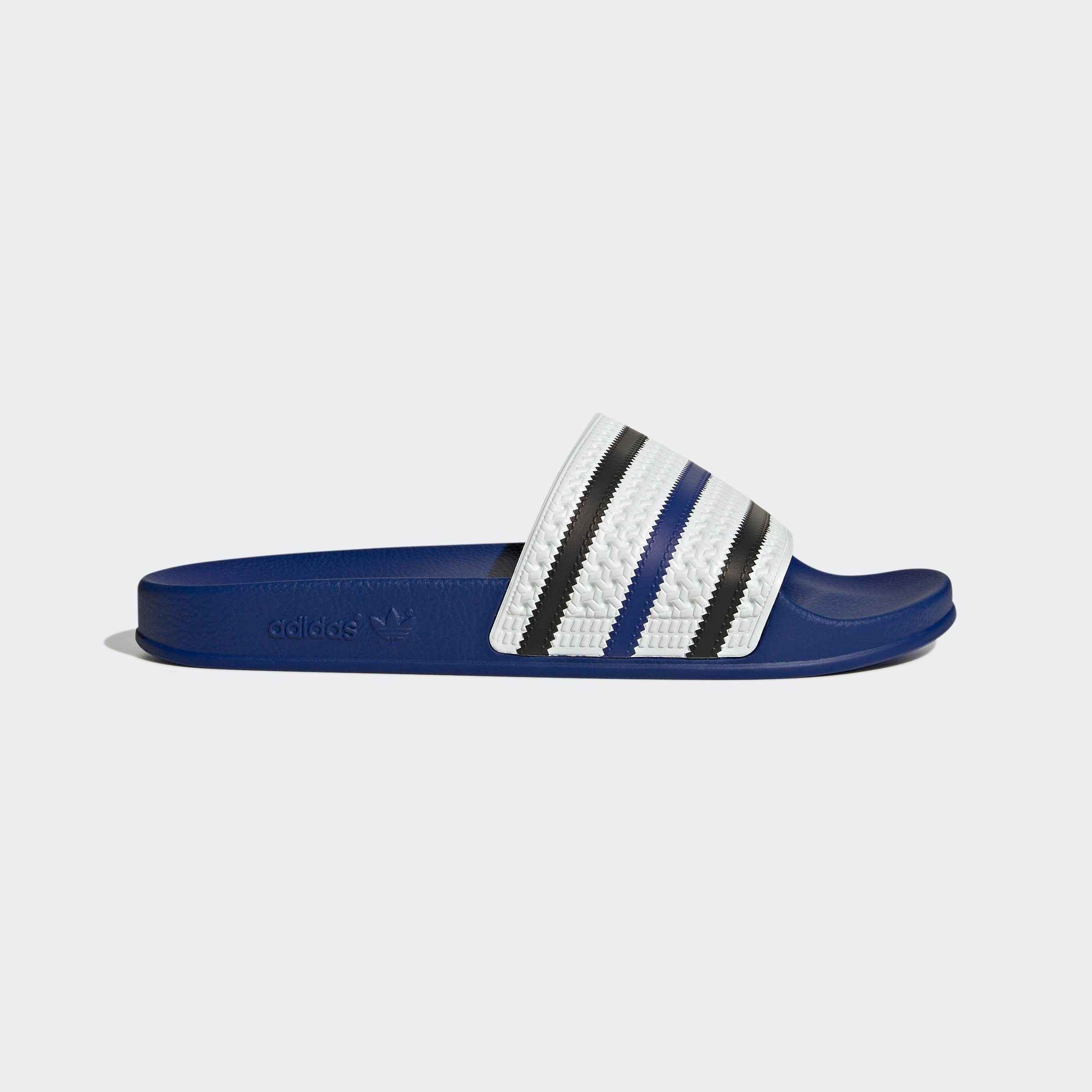 adidas Originals / ADILETTE / Black Badesandale White Cloud Blue Core Bright