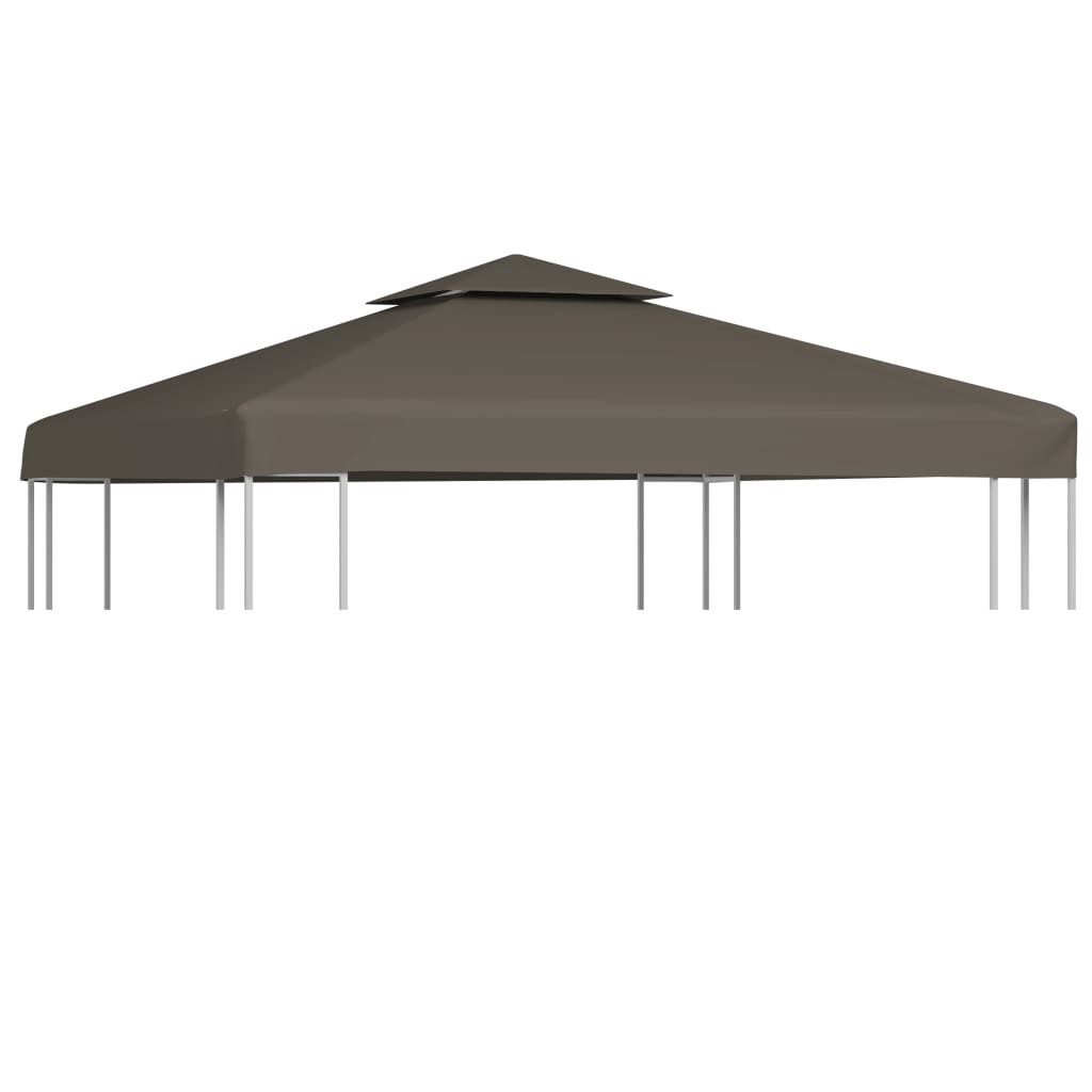 vidaXL Pavillon-Ersatzdach Pavillon-Dachplane mit Kaminabzug 310 g/m² 3x3 m Taupe, 300 x 300 cm