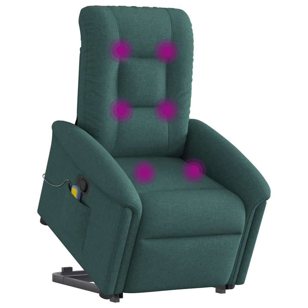 vidaXL Sessel Massagesessel mit Aufstehhilfe Dunkelgrün günstig online kaufen
