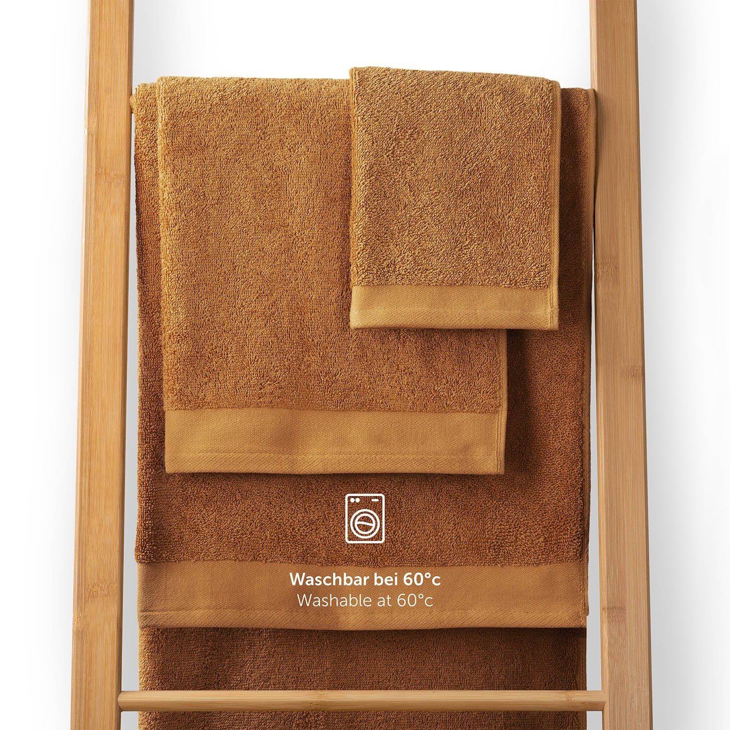 Blumtal Badetücher 2er-Set Premium Frottier-Badetuch in 70x140cm, 100% Baumwolle, Baumwolle (2X (70x140 cm), 2-St), Oeko-TEX zertifiziertes Badetuch - saugstark – Bild 4 von 5