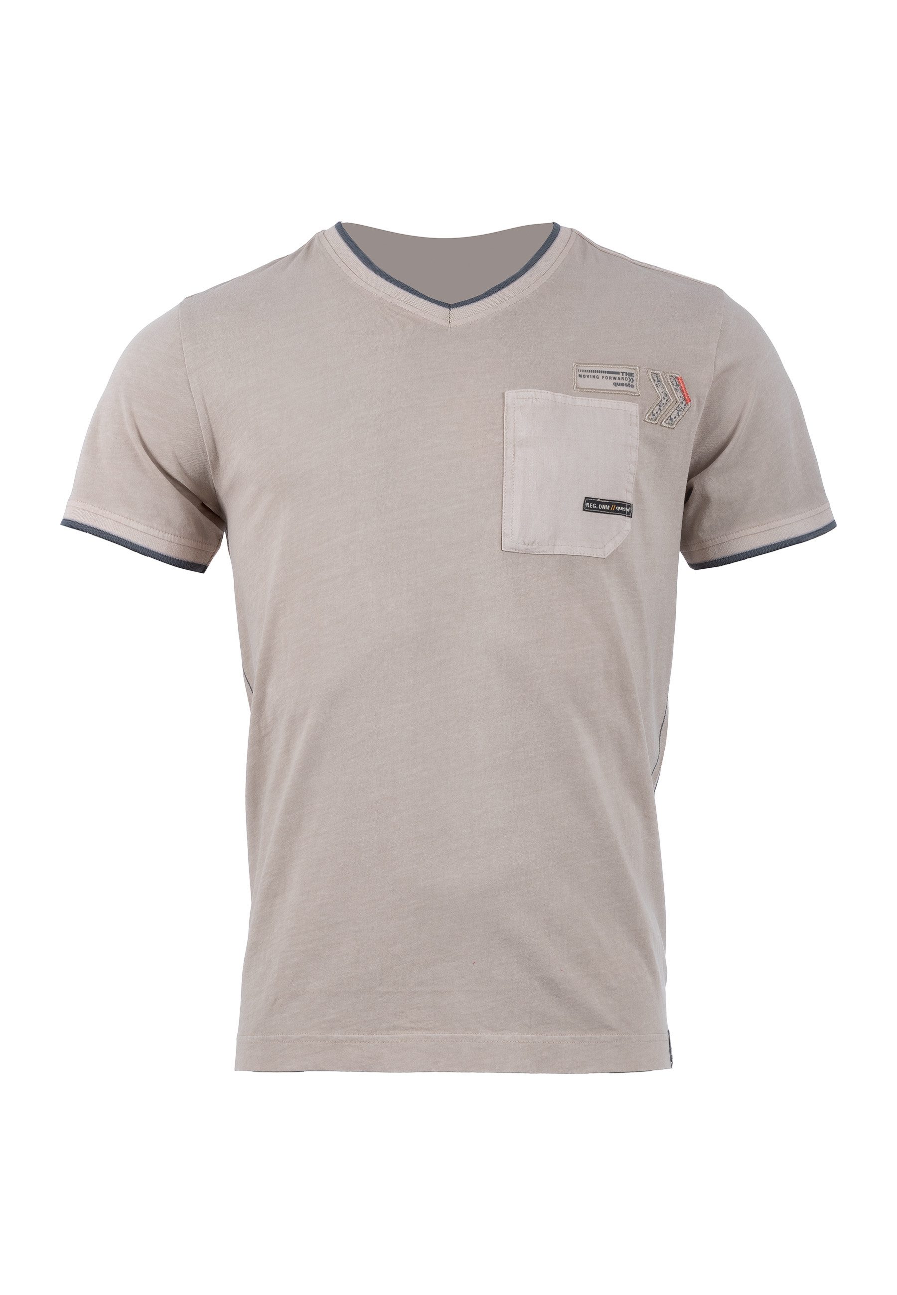 T-shirt Sportif Questo Soquesto Collection Air Racing - Col Rond - Structure Rayée - Broderie Qualité