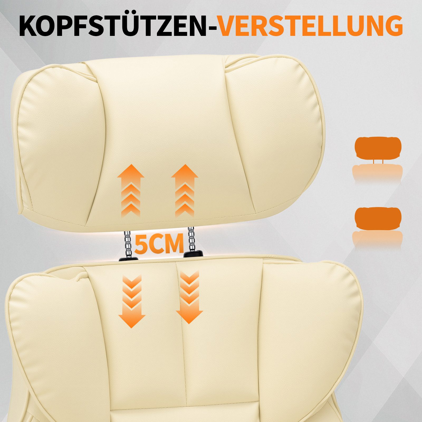 Hoffree Drehstuhl XXL Ergonomischer Bürostuhl Chefsessel Gaming-Stuhl Kunstleder, mit Fußstütze, verstellbarer Kopf- & Armlehnen, Max bis 200 kg