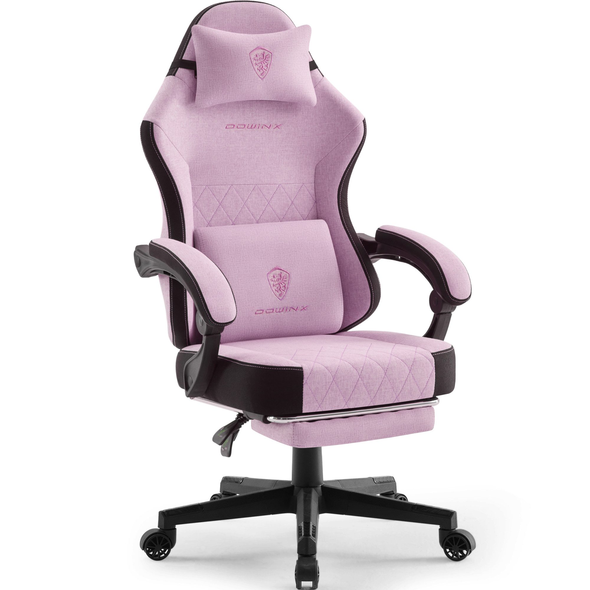 Dowinx Gaming-Stuhl Massage Lendenwirbelstütze Bürostuhl mit Fußstütze für Erwachsene (Packung), Ergonomischer Gaming Sessel Groß und Hoch für Office Gaming 135KG