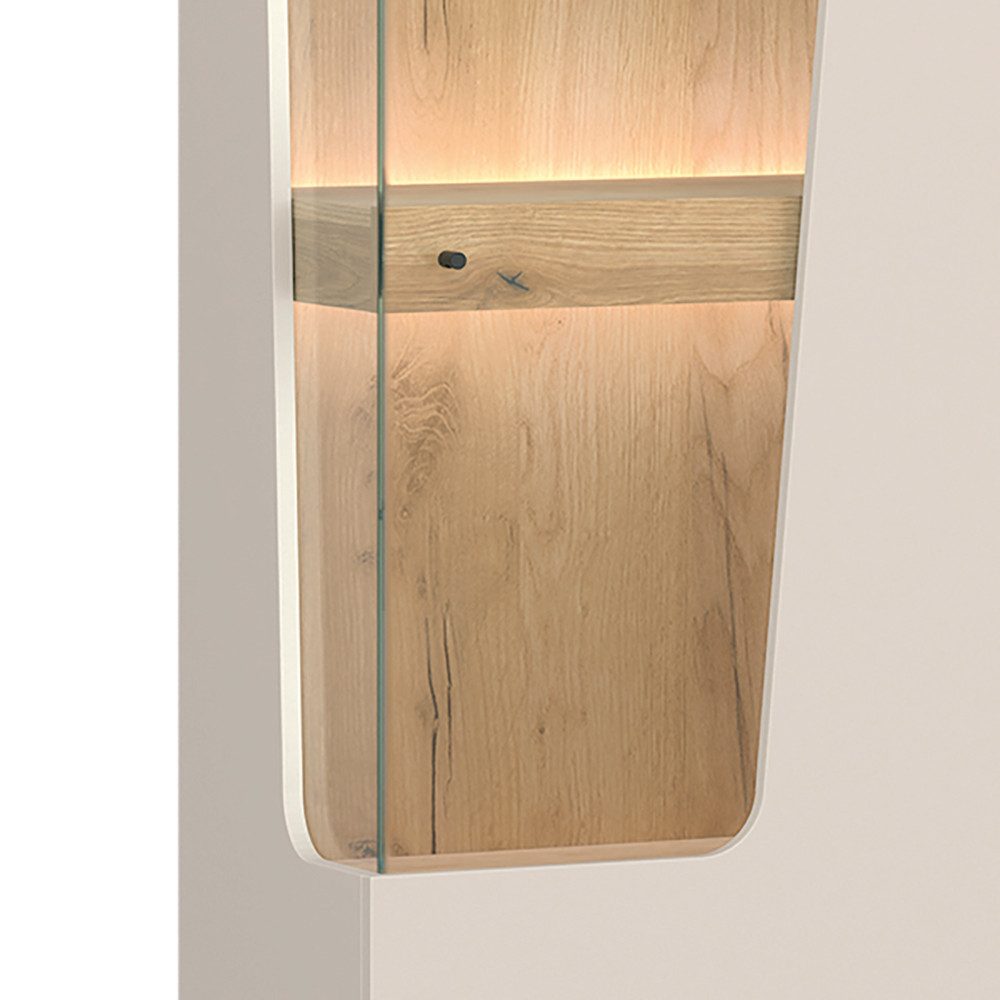 Lomadox Vitrine CARMONA-129 60 cm breit in Kaschmir & Eiche, Türanschlag links – Bild 2 von 5