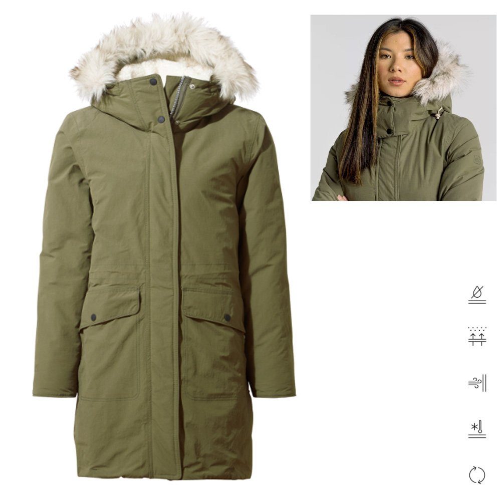 Craghoppers Hardshelljacke Craghoppers - warme, wasserdichte Damen Winterjacke Lundale, olive