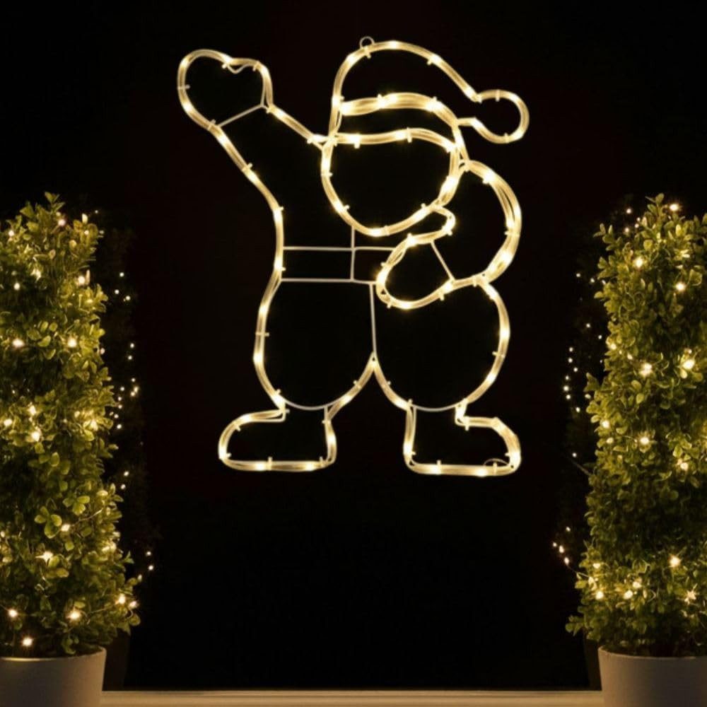 Kamelio LED Fensterbild LED Fensterdeko Weihnachten mit Timer und Batterie Fensterbild, LED, warmweiß