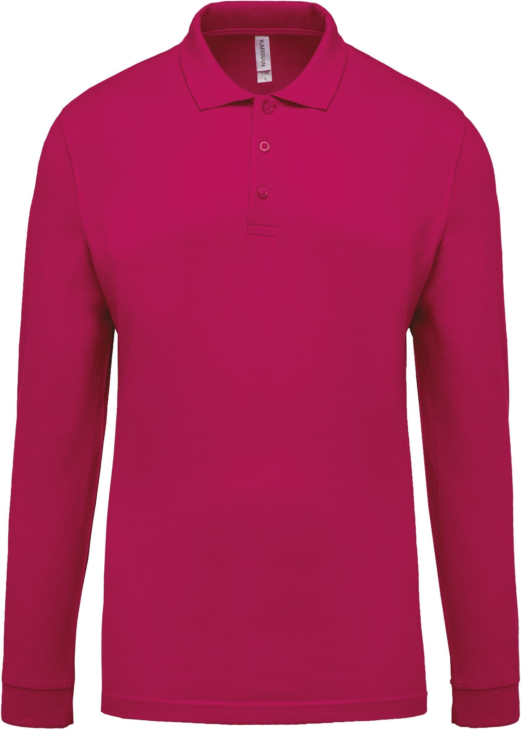 Langarm-Poloshirt Herren Langarm-Polohemd. Baumwollpiqué