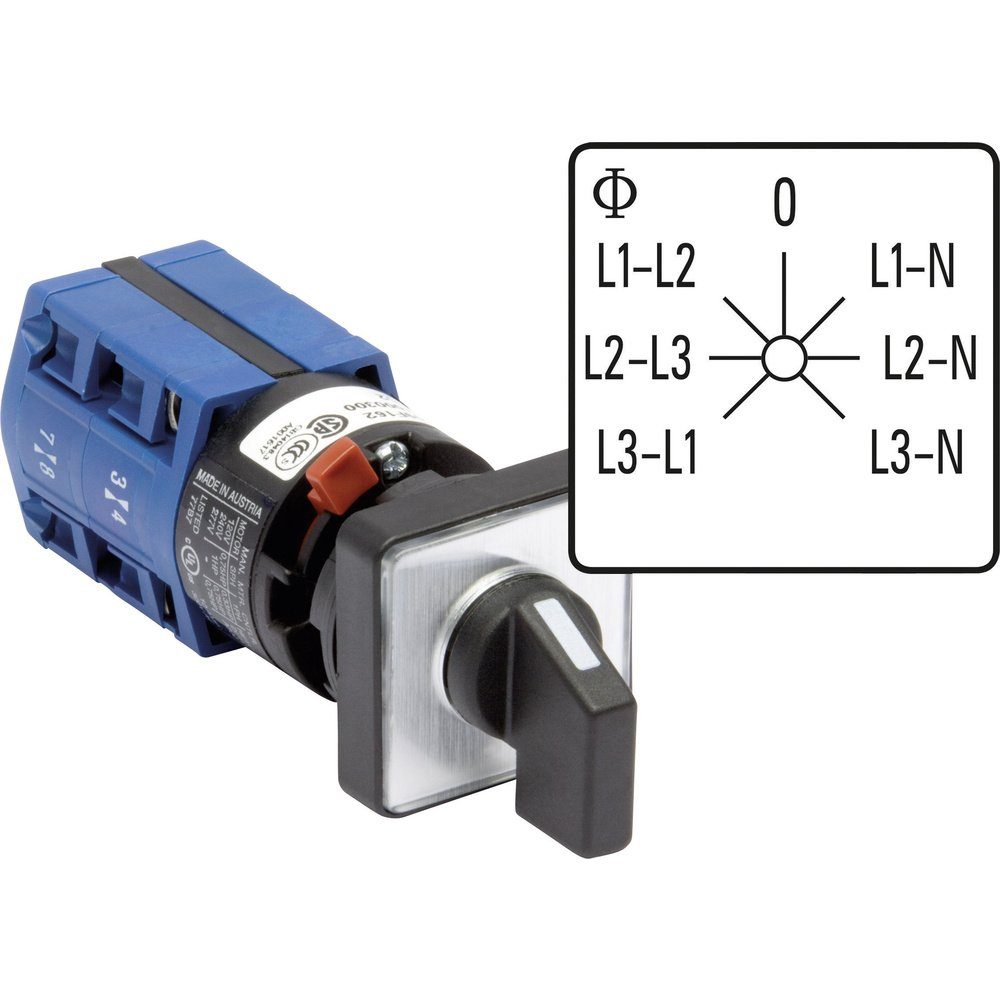 Schalter Kraus & Naimer CG4.A007.FS2.F785 Voltmeter Umschalter 10 A Grau, Sc