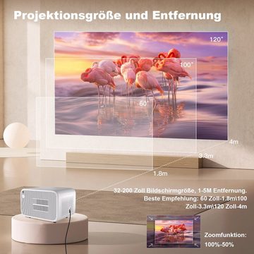 Ulife Hippus K10, Elektrischer Fokus/Trapezkorrektur, Handy kompatibel Mini-Beamer (20000:1, 1920*1080P px, ‎27,7 x 24,2 x 16,3 cm)