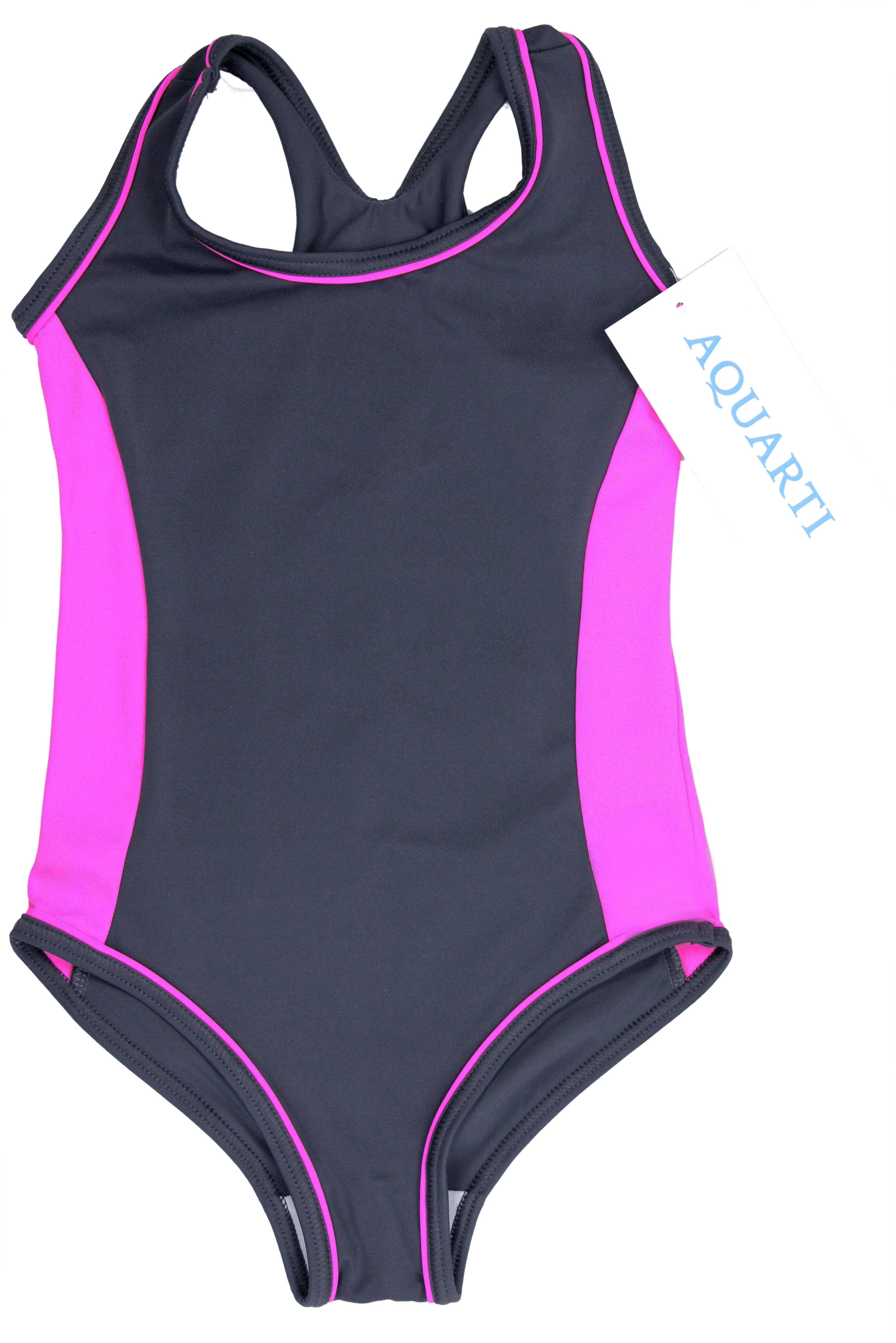 Aquarti Schwimmanzug Aquarti Mädchen Badeanzug Schwimmanzug Pink / mit Racerback Sportlich Grau