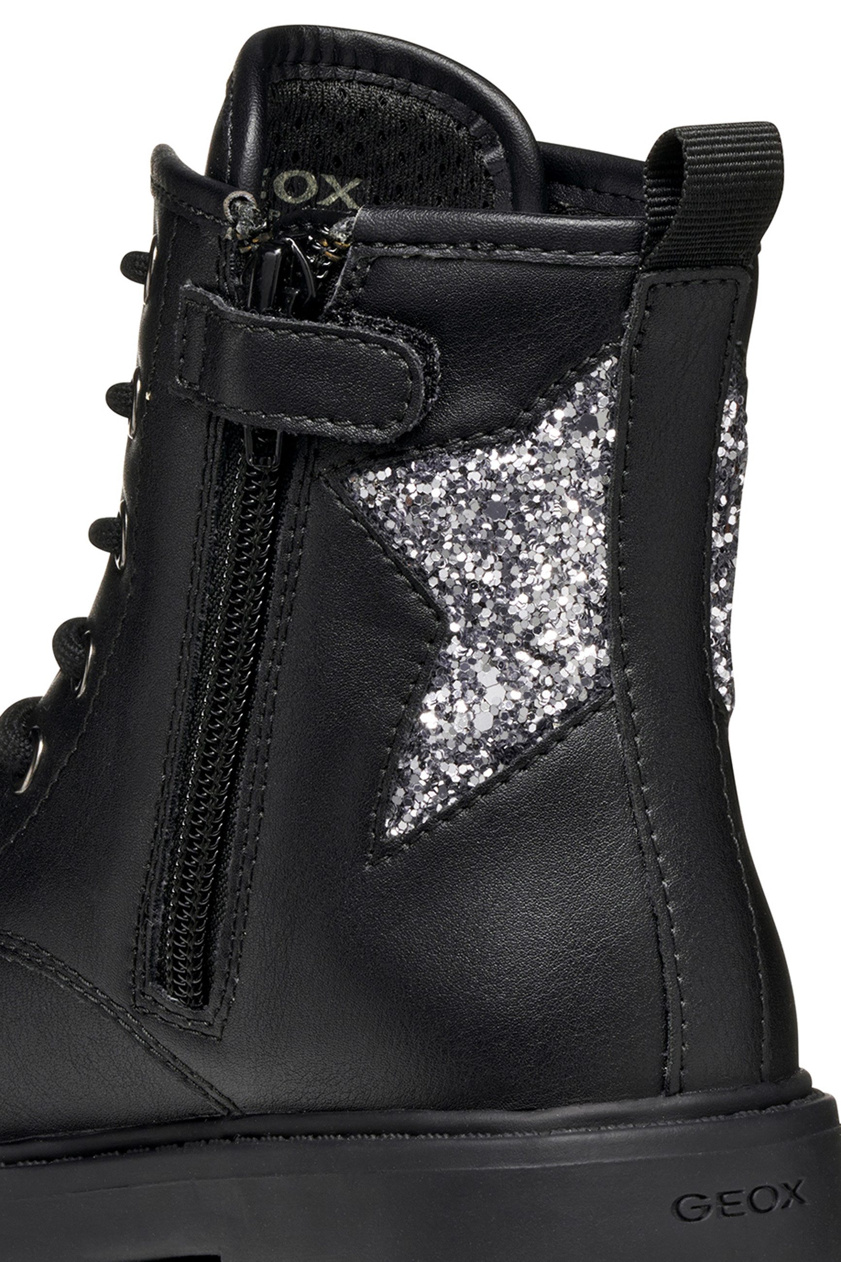 Geox J CASEY GIRL Schnürboots Schnürstiefelette mit Glitter-Stern, Größenschablone zum Download