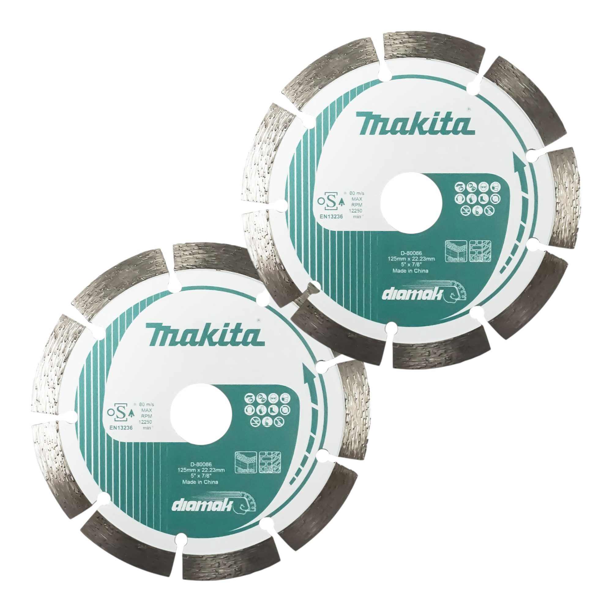 Makita Diamanttrennscheibe 2x Diamak 125 x 22,23 mm (2x D-80086)