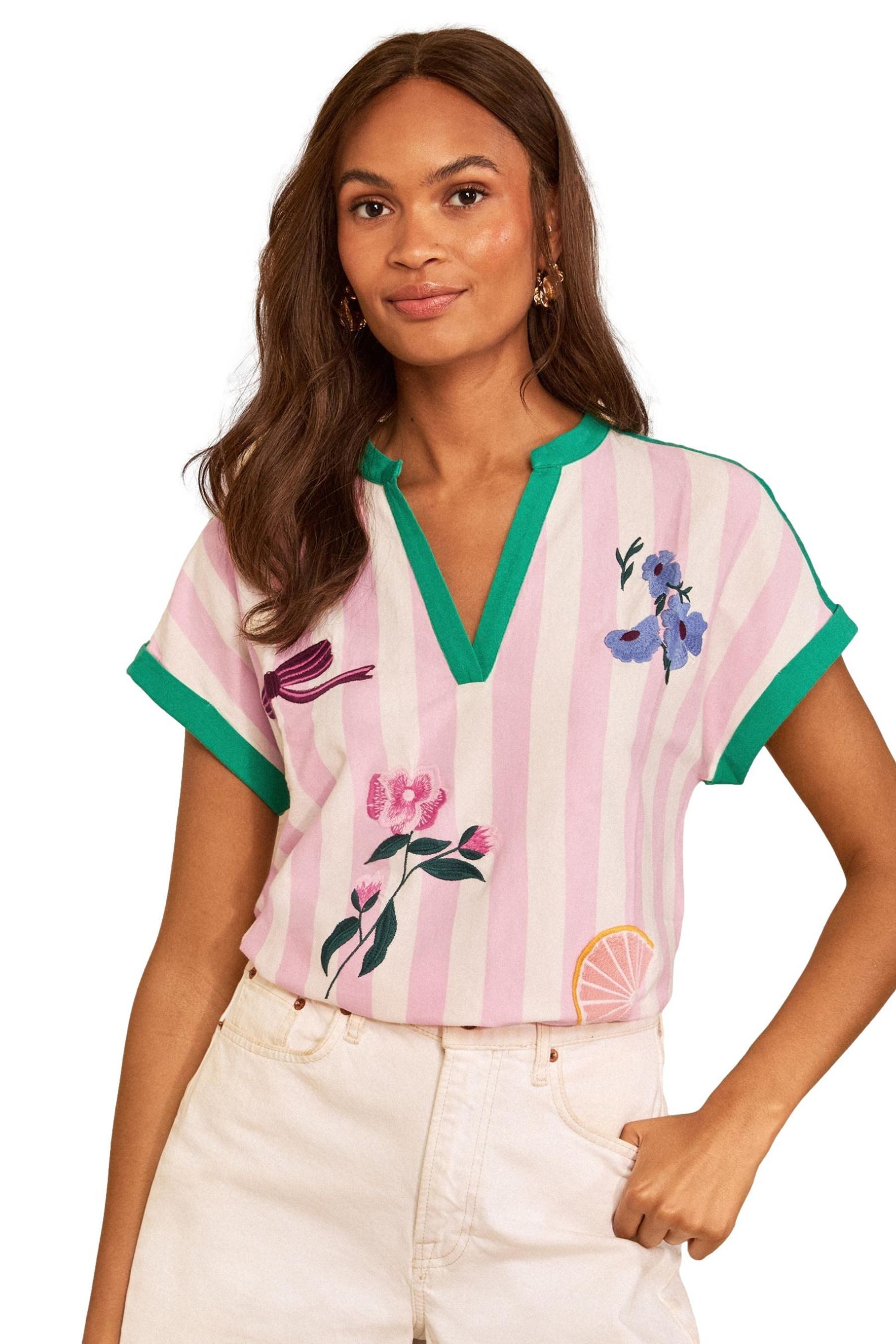 Love & Roses T-Shirt Love & Roses T-Shirt, Stickerei & Kerbausschnitt (1-tlg)