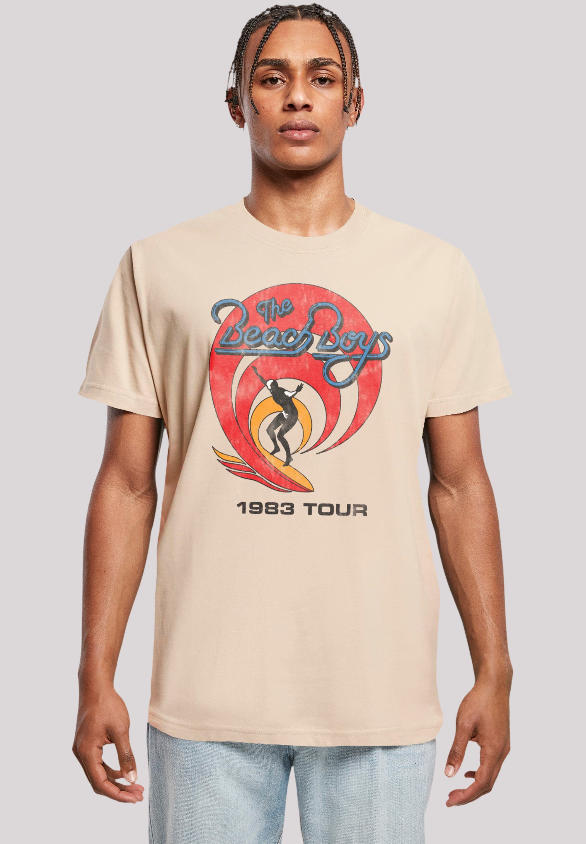 F4NT4STIC T-Shirt The Beach Boys Surfer '83 Vintage Print sand