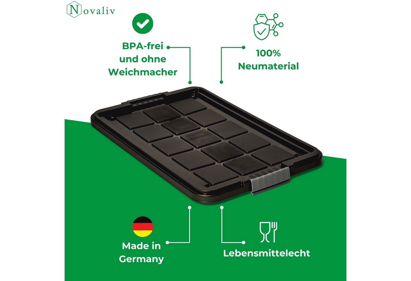 Thumbnail - Novaliv Aufbewahrungsbox - (3 St), Deckel