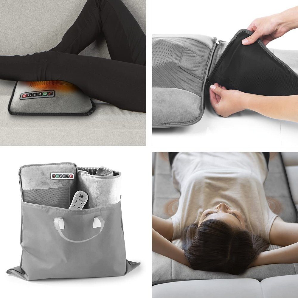 nah-vital Shiatsu-Massagegerät Massagematte - 3-stufige Wärmefunktion & 9 Massage, Auflage Vibration.