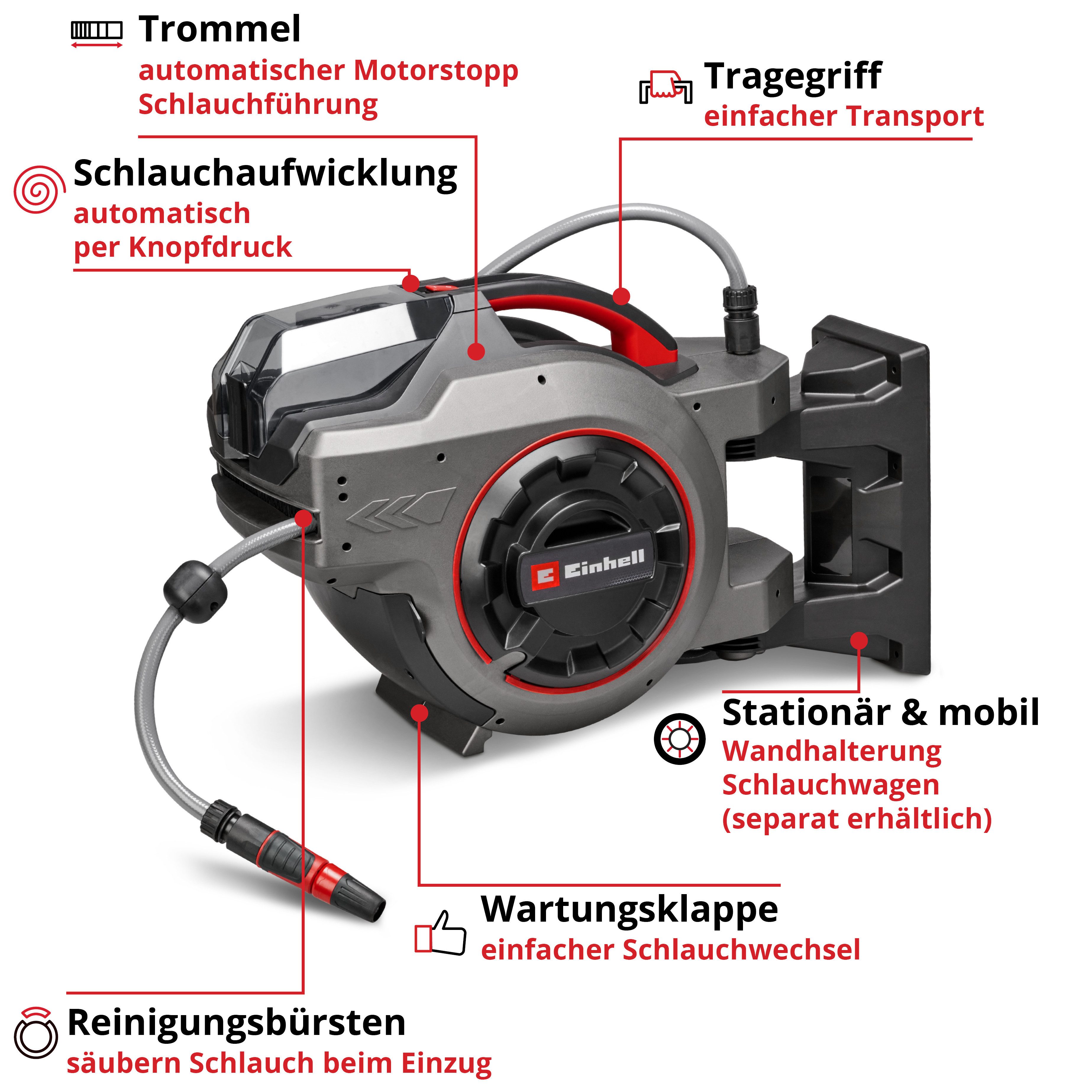 Einhell Schlauchtrommel »GE-HR 18/30-1 Li-Solo«, (1-tlg), ohne Akku, ohne Ladegerät – Bild 4 von 5