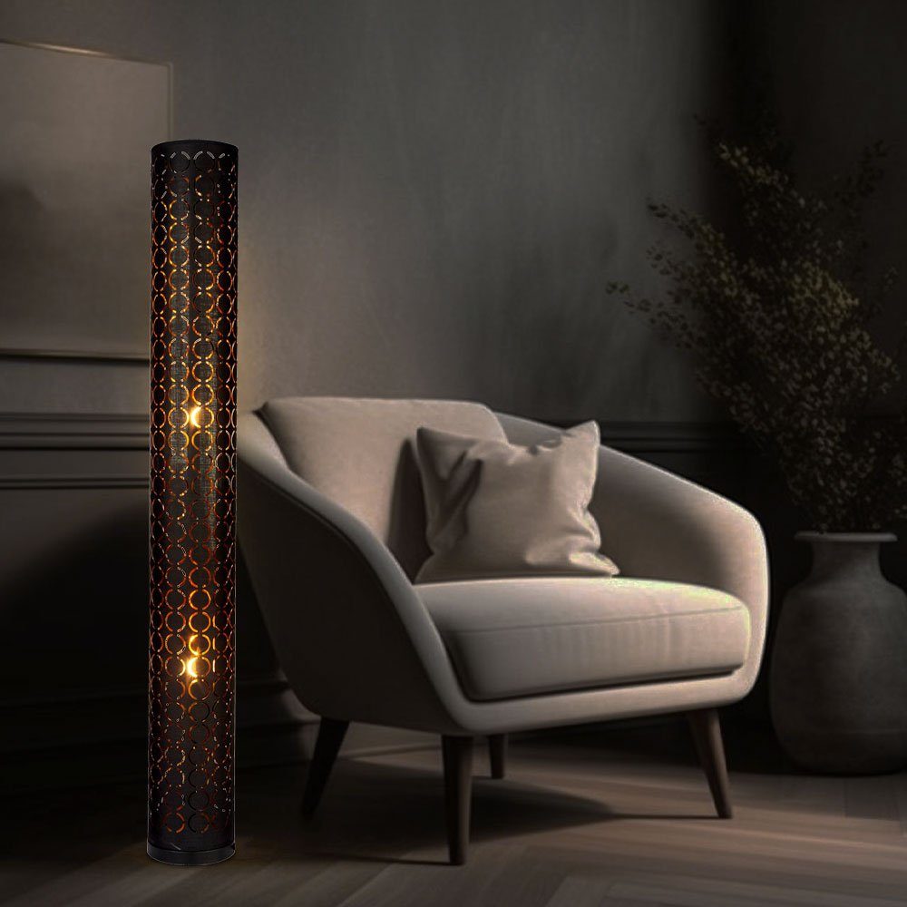 Leuchtmittel Decken Lampe etc-shop Stehlampe, Stanzung Wohn Warmweiß, inklusive, LED Ring Design Steh Fluter Zimmer