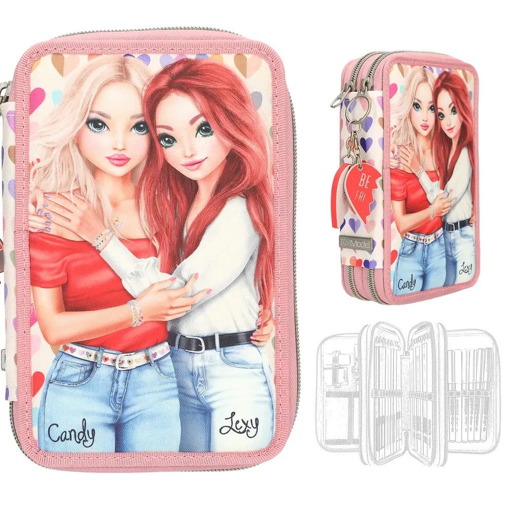 Depesche Kinderrucksack TOPModel 2 Fach Federtasche HEART TO HEART