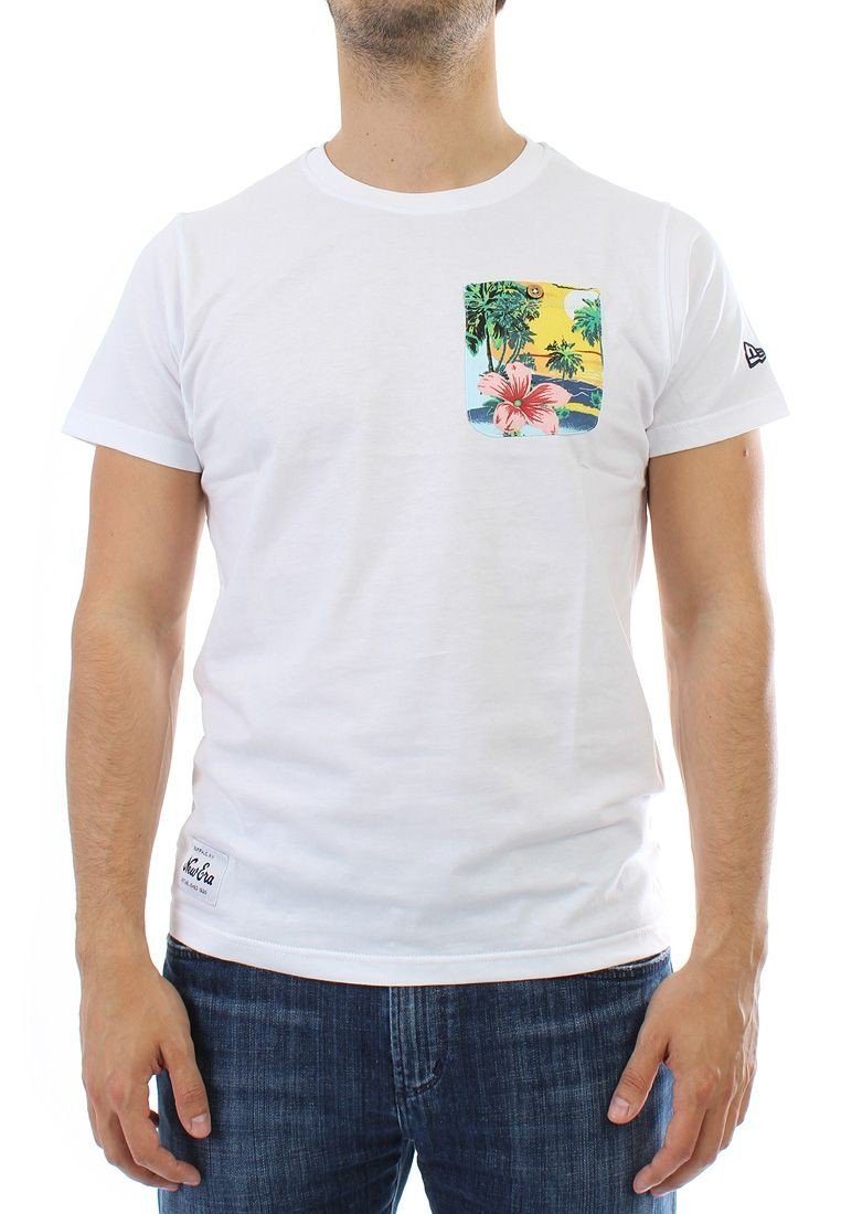 New Era T-Shirt New Era T-Shirt Men - ISLAND POCKET - White