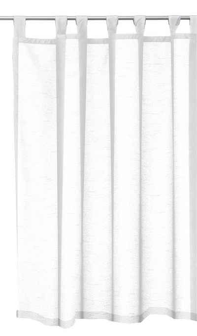 Gardine Vorhang halbtransparent Seidenglanz Schlaufen Gardine Schlaufenschal, Haus und Deko, Schlaufen (1 St), halbtransparent, Polyester