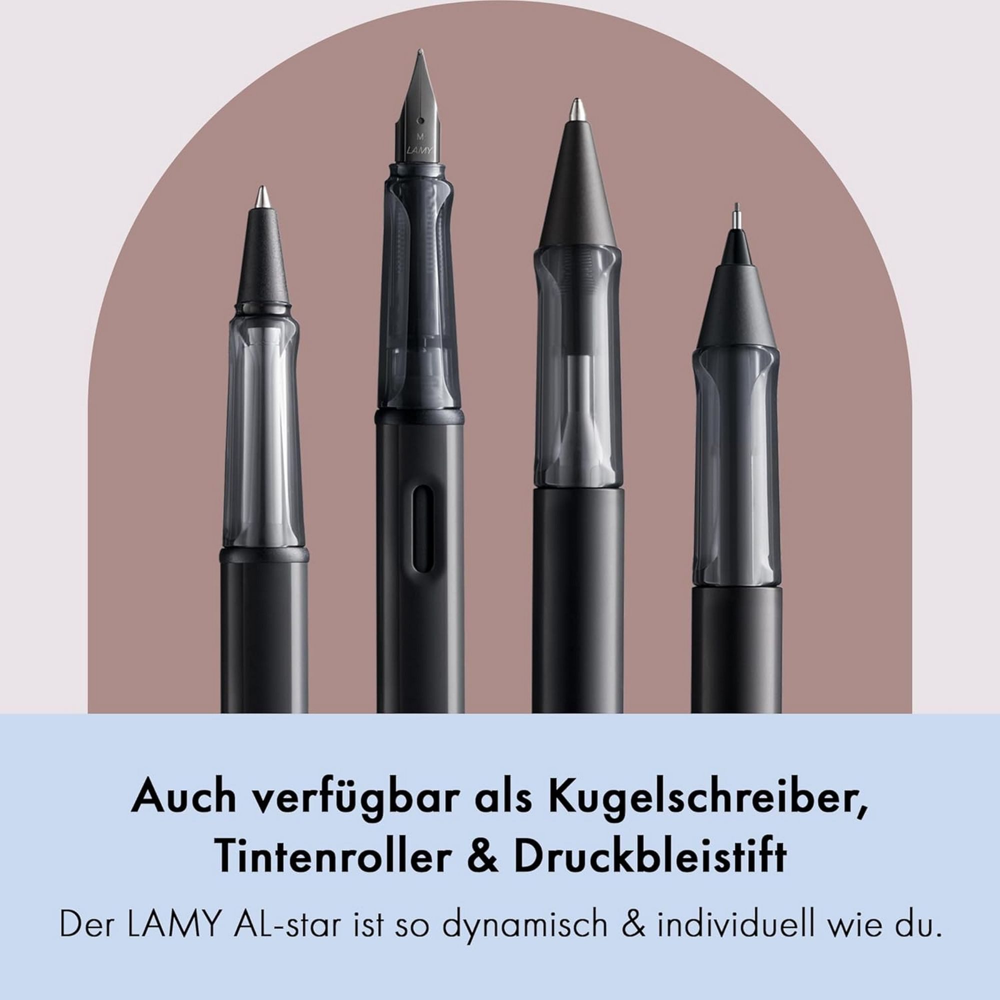 LAMY Füller LAMY AL Star schwarz Füller ergonomischer Griff mit Feder in Strichbre – Bild 5 von 5