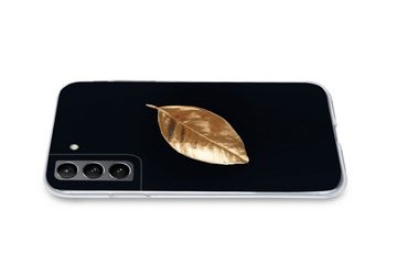 MuchoWow Handyhülle Blätter - Schwarz und Gold - Luxus - Natur - Pflanzen, Phone Case, Handyhülle Samsung Galaxy S21, Silikon, Schutzhülle