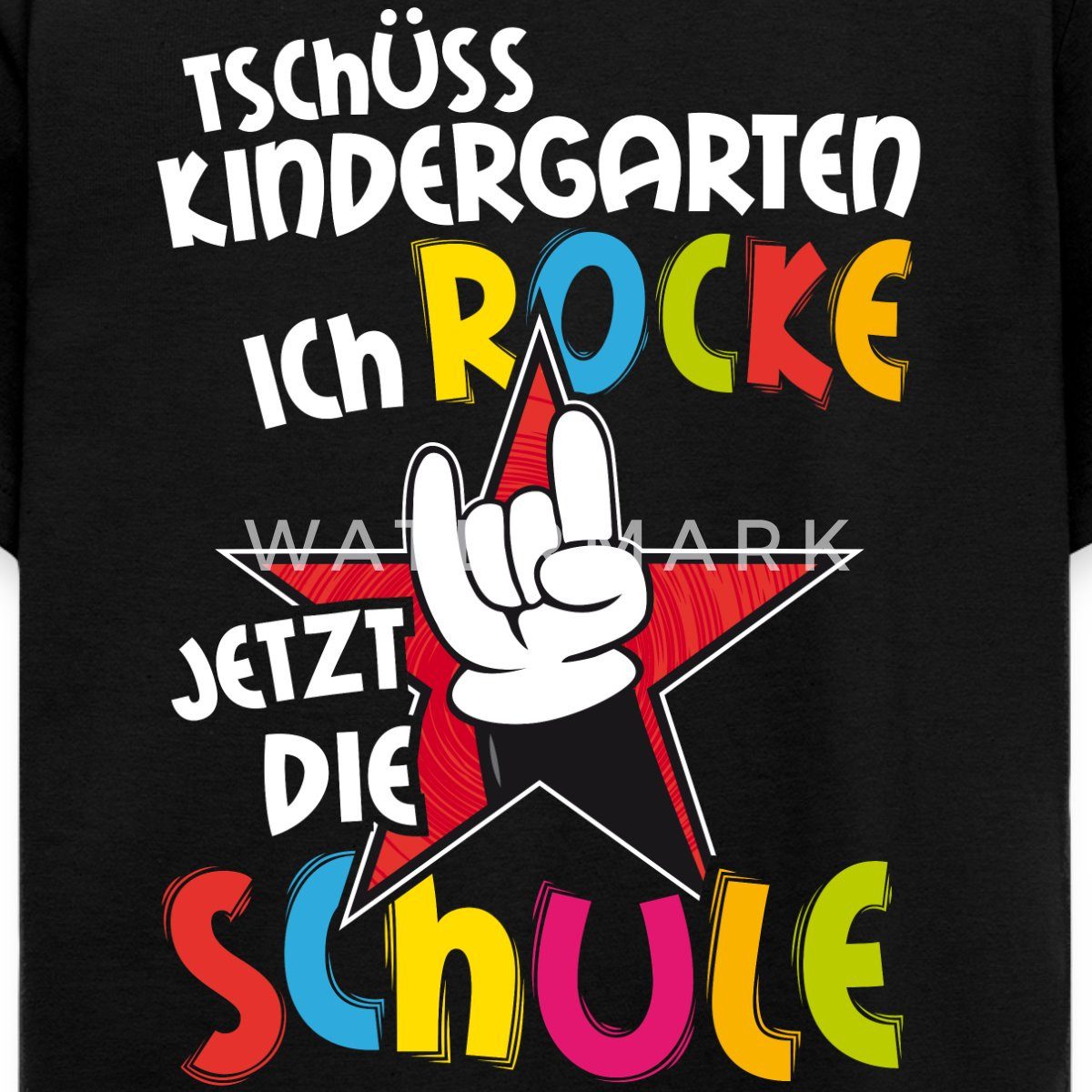 Spreadshirt T-Shirt Tschüss Kindergarten Ich Rocke Jetzt Die Schule Kinder T-Shirt (1-tlg)