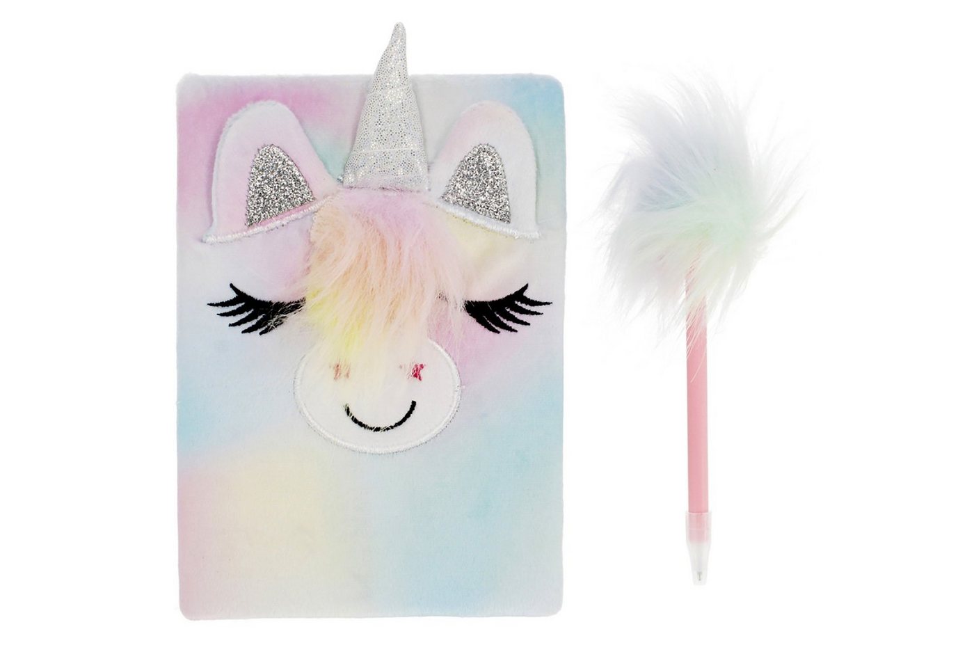 Thumbnail - Sarcia.eu Tagebuch Plüsch-Tagebuch/Notizbuch Einhorn + Stift, Geschenkset