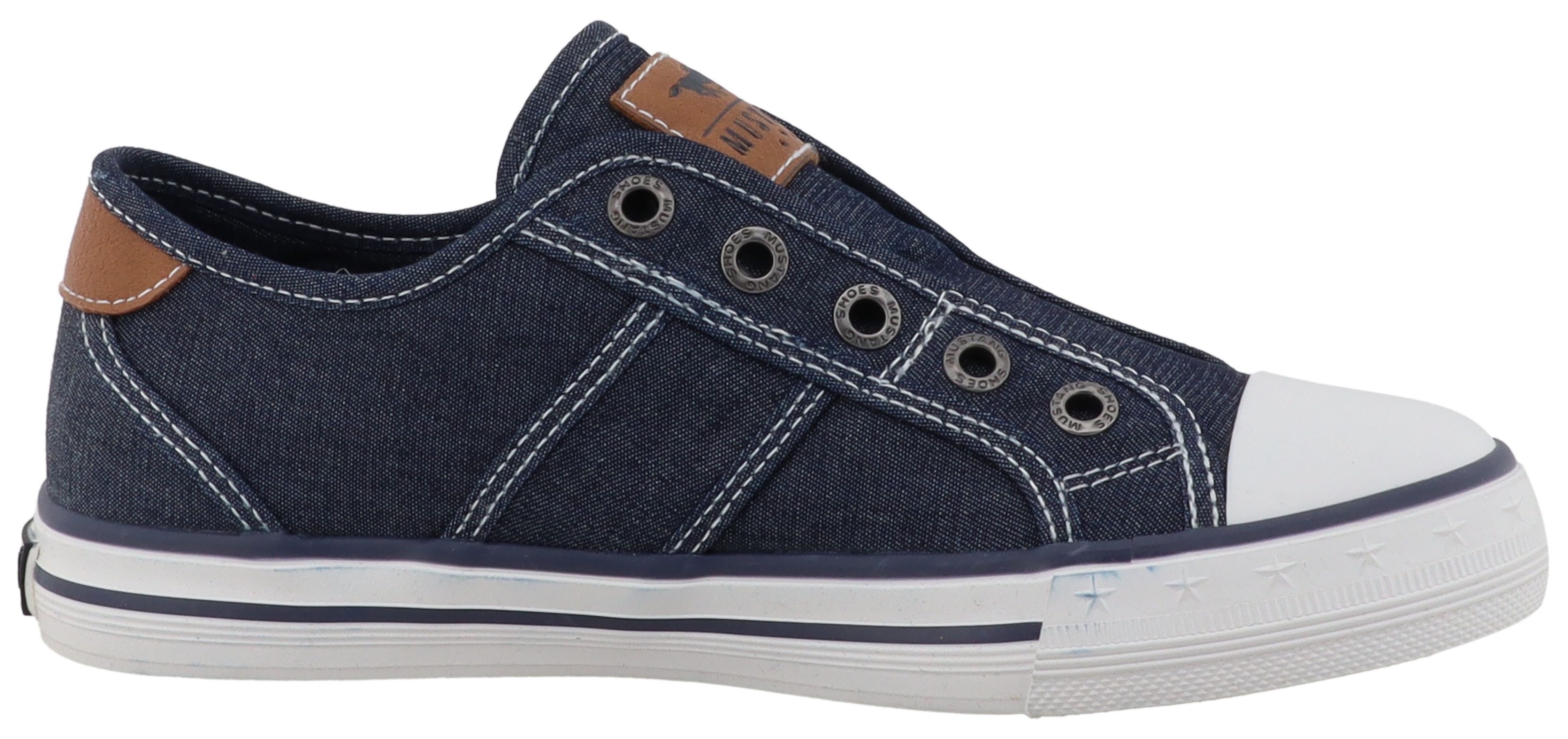 Mustang Shoes Gaspare Slip-On Sneaker Freizeitschuh, Slipper, Halbschuh mit Kontrastnähten – Bild 4 von 5