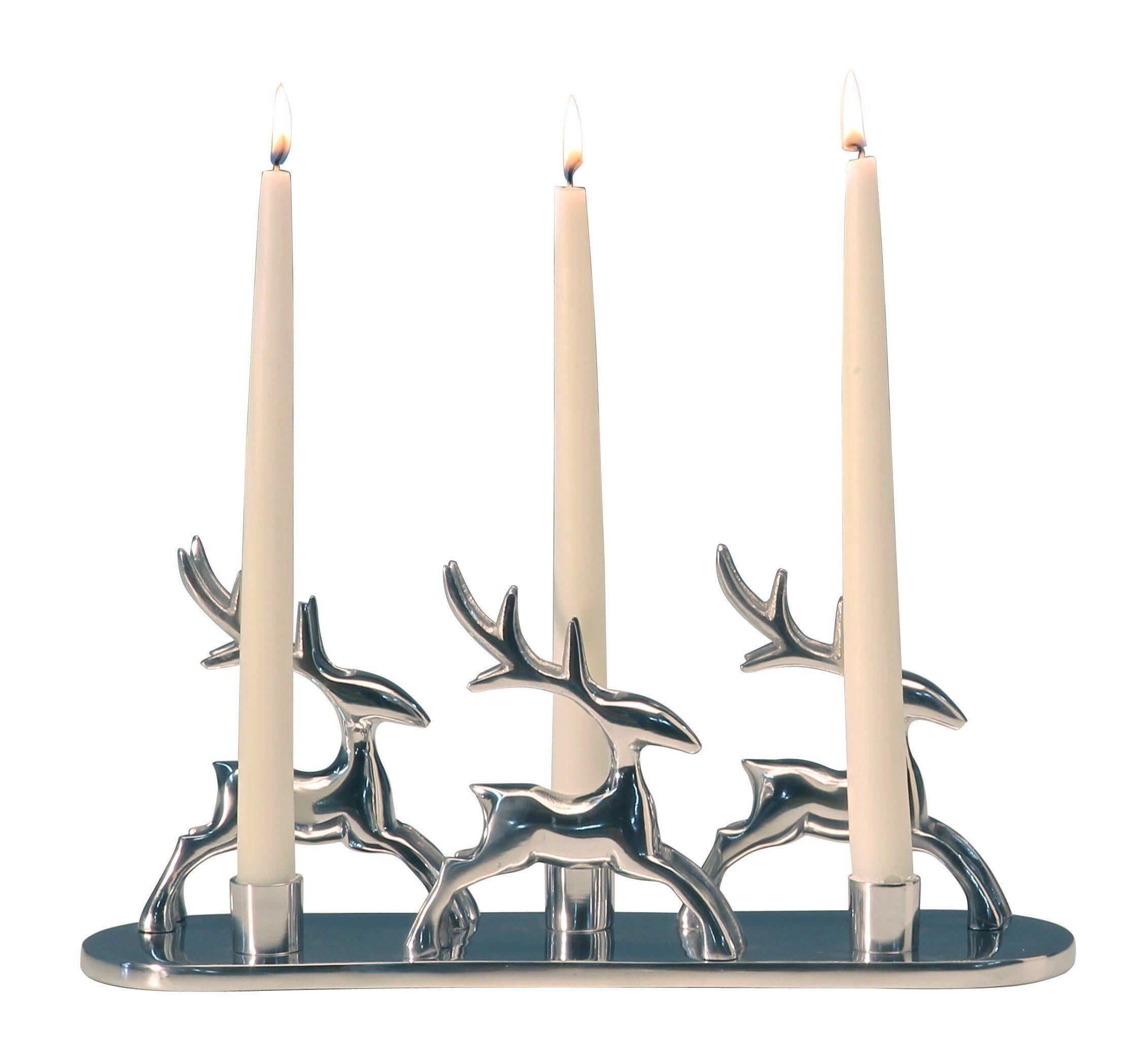 Tischkerzenhalter Kerzenständer "Rentiere" - Kerzenhalter, Kerzenleuchter silber