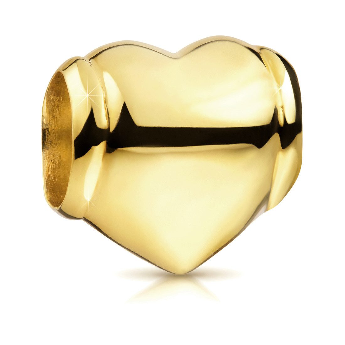 Materia Bead Herz Gold Liebe Romantik 1700, Sterlingsilber, vergoldet