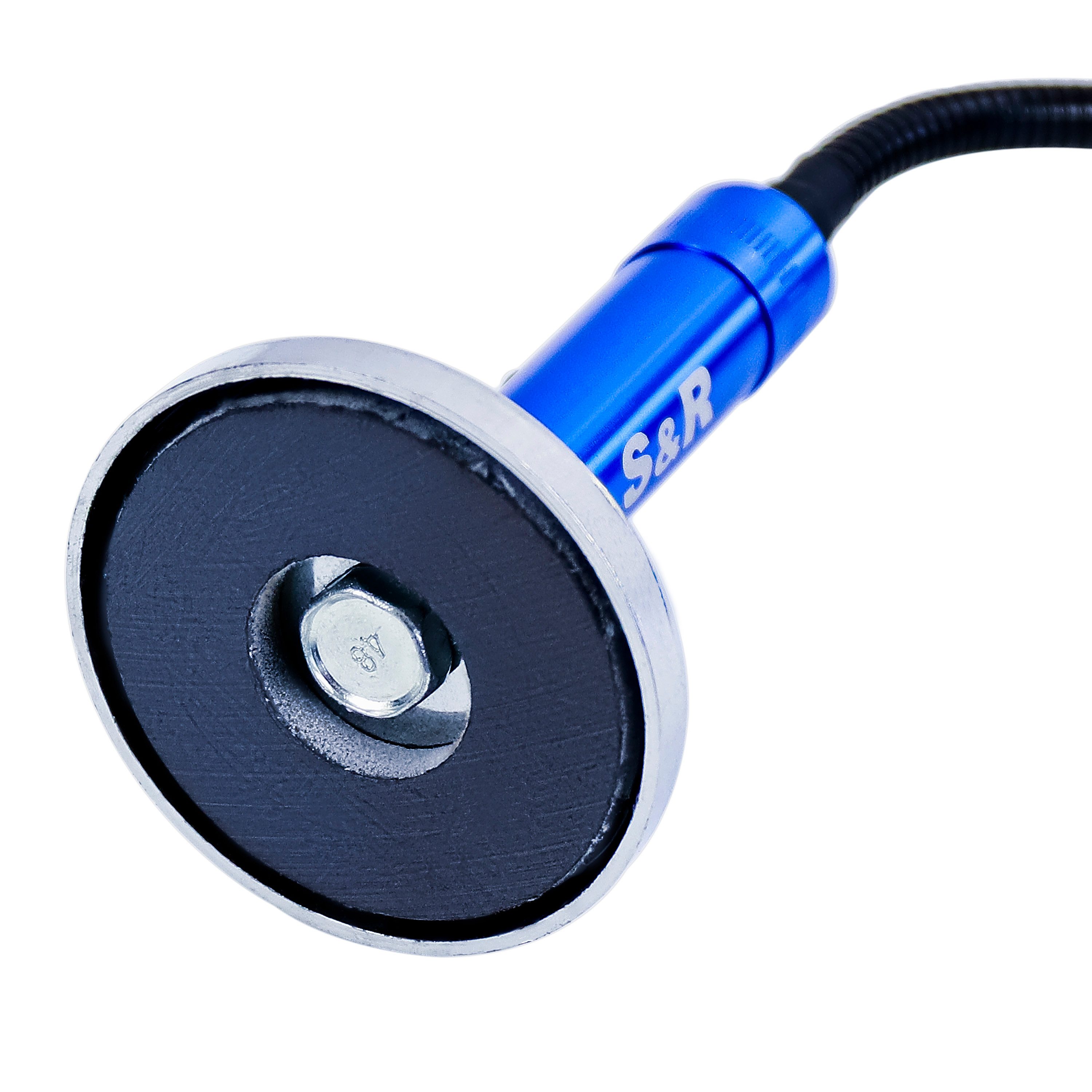 S&R LED Taschenlampe Magnetische LED Lampe, flexible Taschenlampe mit Magnet Sockel (1-St., S&R Magnetische LED Lampe + 4 x LR44 Batterien sind bereits enthalten), für Werkstatt, Montage, Reparaturen, Camping, Outdoor, zum Lesen