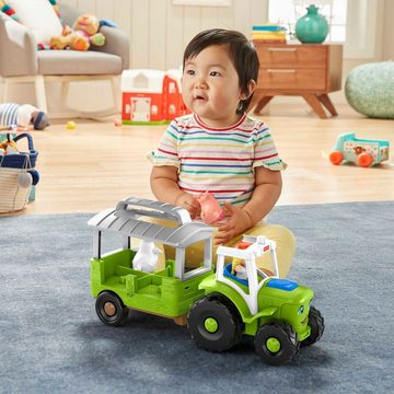 Fisher-Price® Lernspielzeug Little People Traktor, bilingual; mit Anhänger, 3 Figuren und Sound