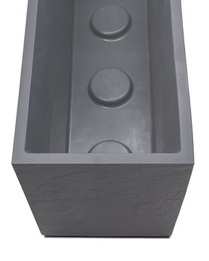 ONDIS24 Pflanzkübel Blumenkübel Blumentopf Vulkan 100cm Vulkan/Basalt Optik, mit Wasserspeicher Pflanzenkasten winterfest, 100 x 40 x 43,5 (H) cm