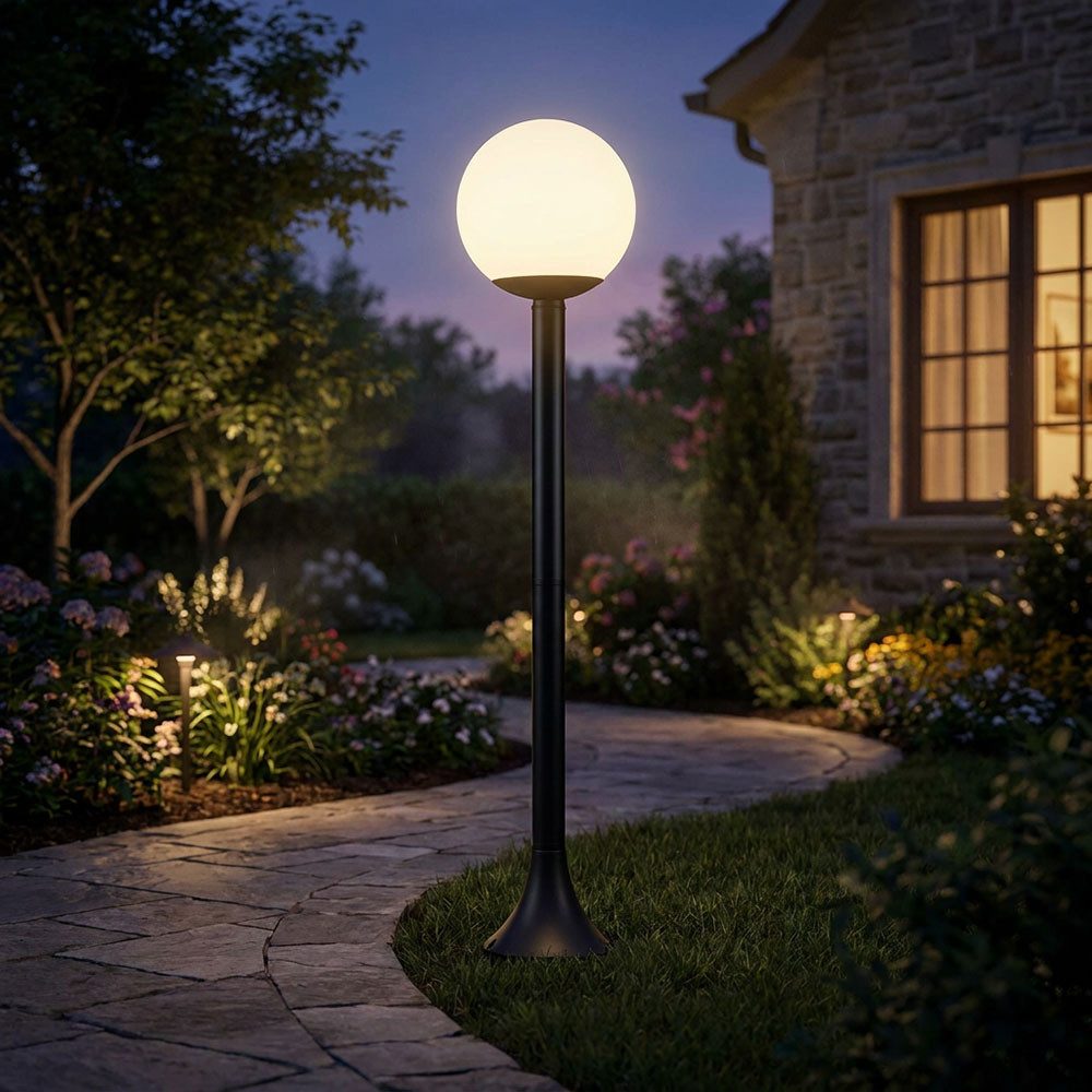 V-TAC Außen-Stehlampe, Leuchtmittel inklusive, Warmweiß, LED Außen-Stehlampe Aluminium Schwarz Schutzart IP44 230 Volt H 97 cm