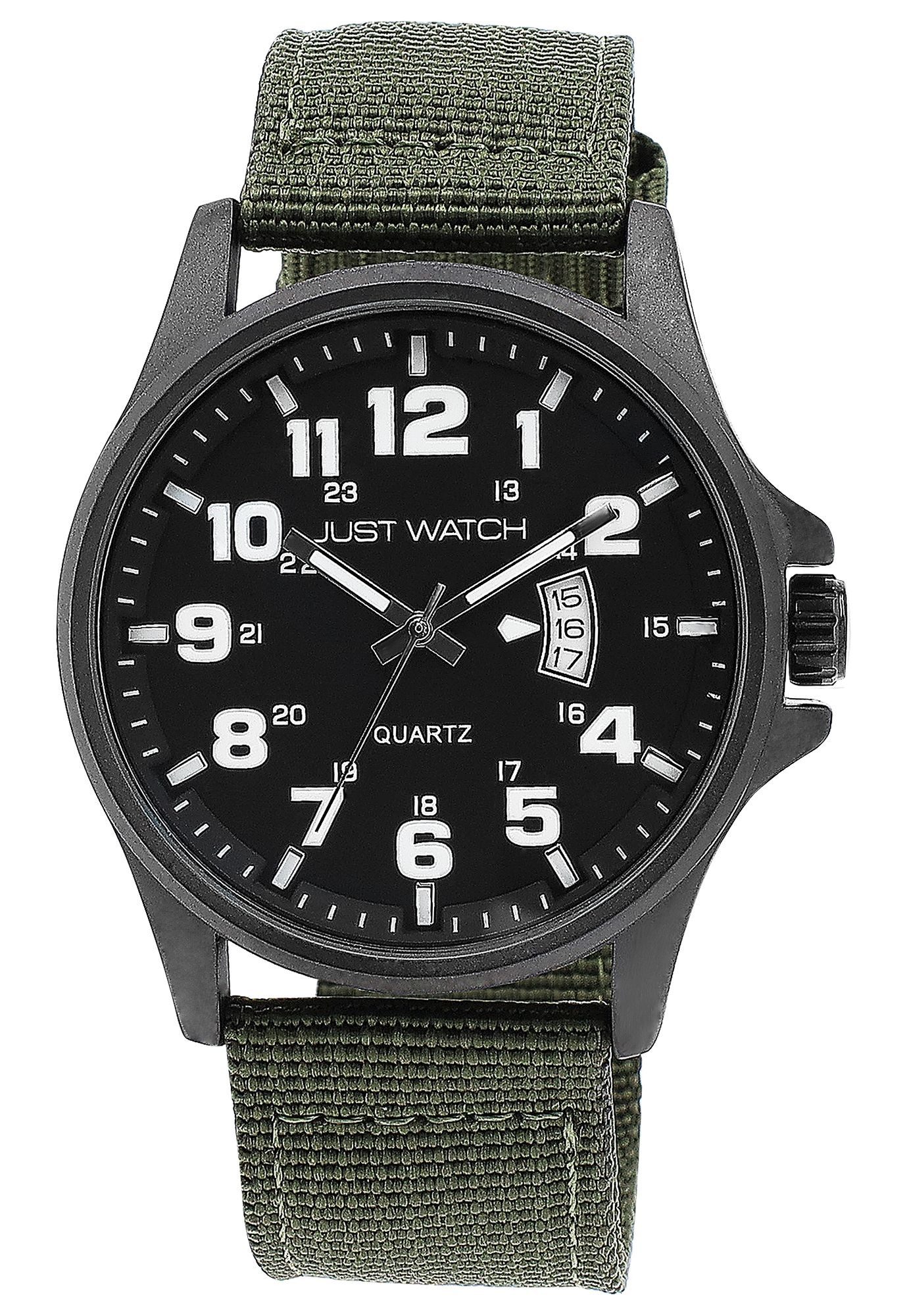 Quarzuhr Caius Just Watch Herrenuhr "Caius" mit Nylonband, Datumsanzeige