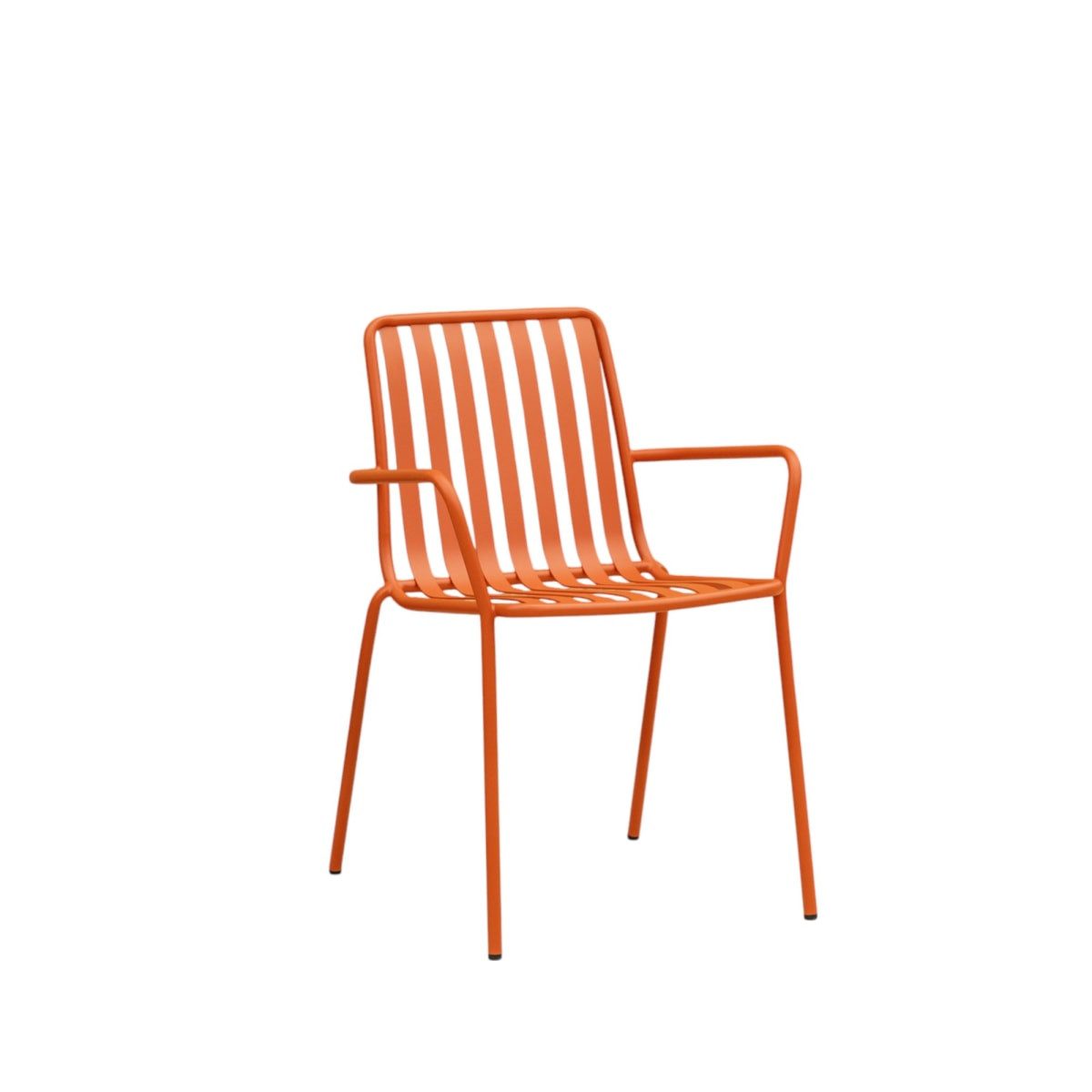 Tikamoon Gartenstuhl Outdoor Lehnstuhl aus lackiertem Metall Gaby Orange