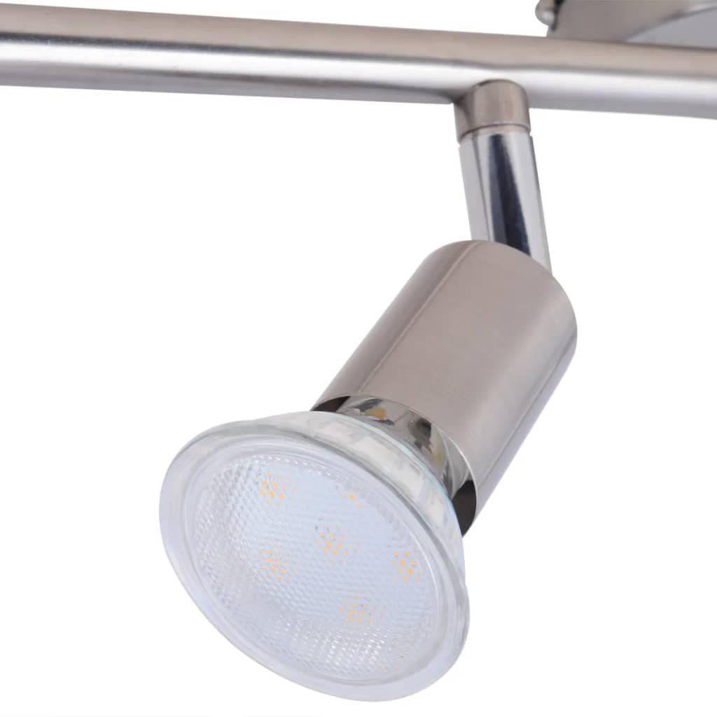 vidaXL mit Satin LED Nickel Deckenleuchten Deckenleuchte 4 Spotlights