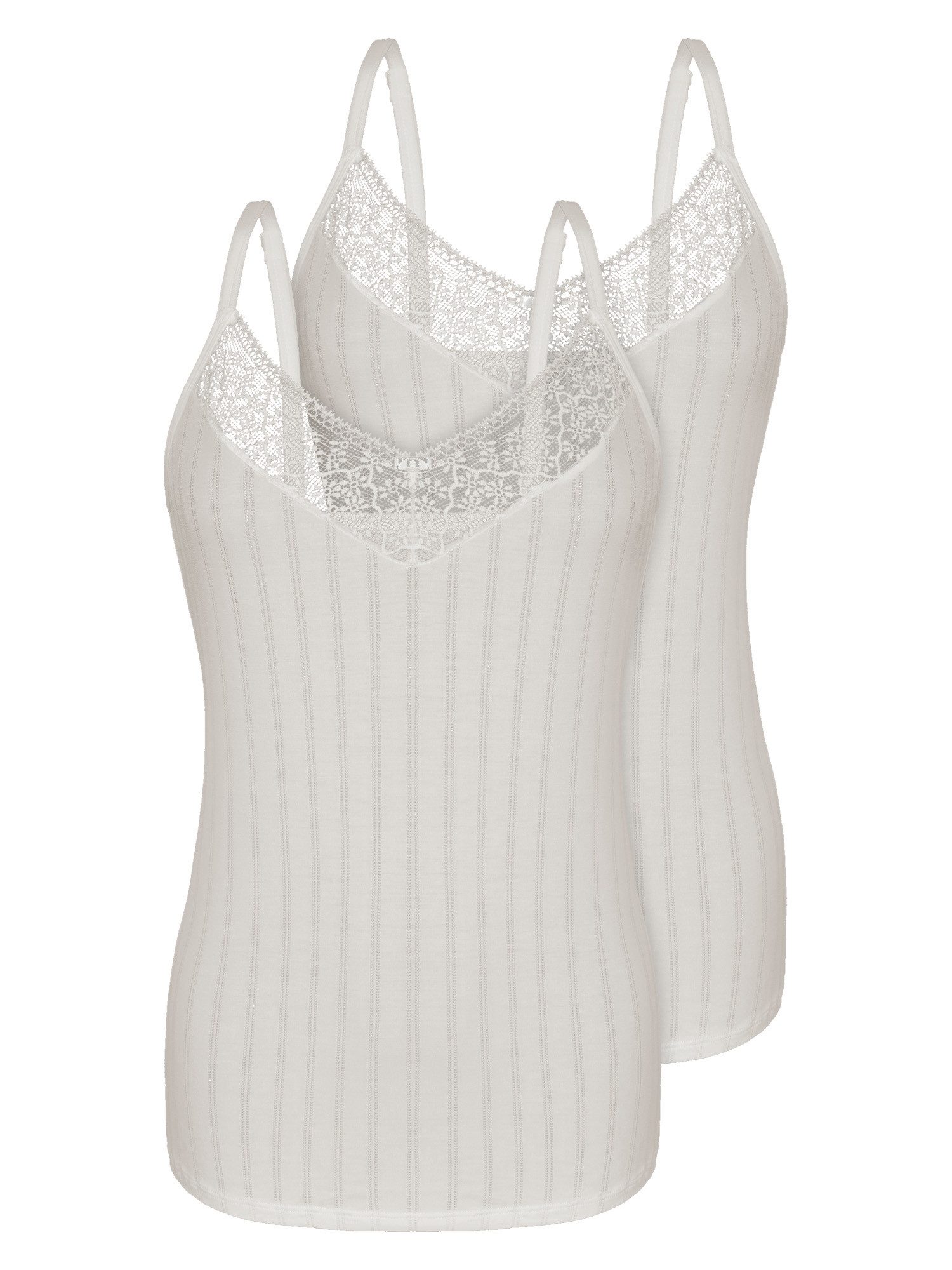 Sassa Achseltop Top - Unterhemd Natural Stripe (Spar-Set, 2-St) antibakterielle Bambusqualität, sensible Haut, Nadelstreifen-Design