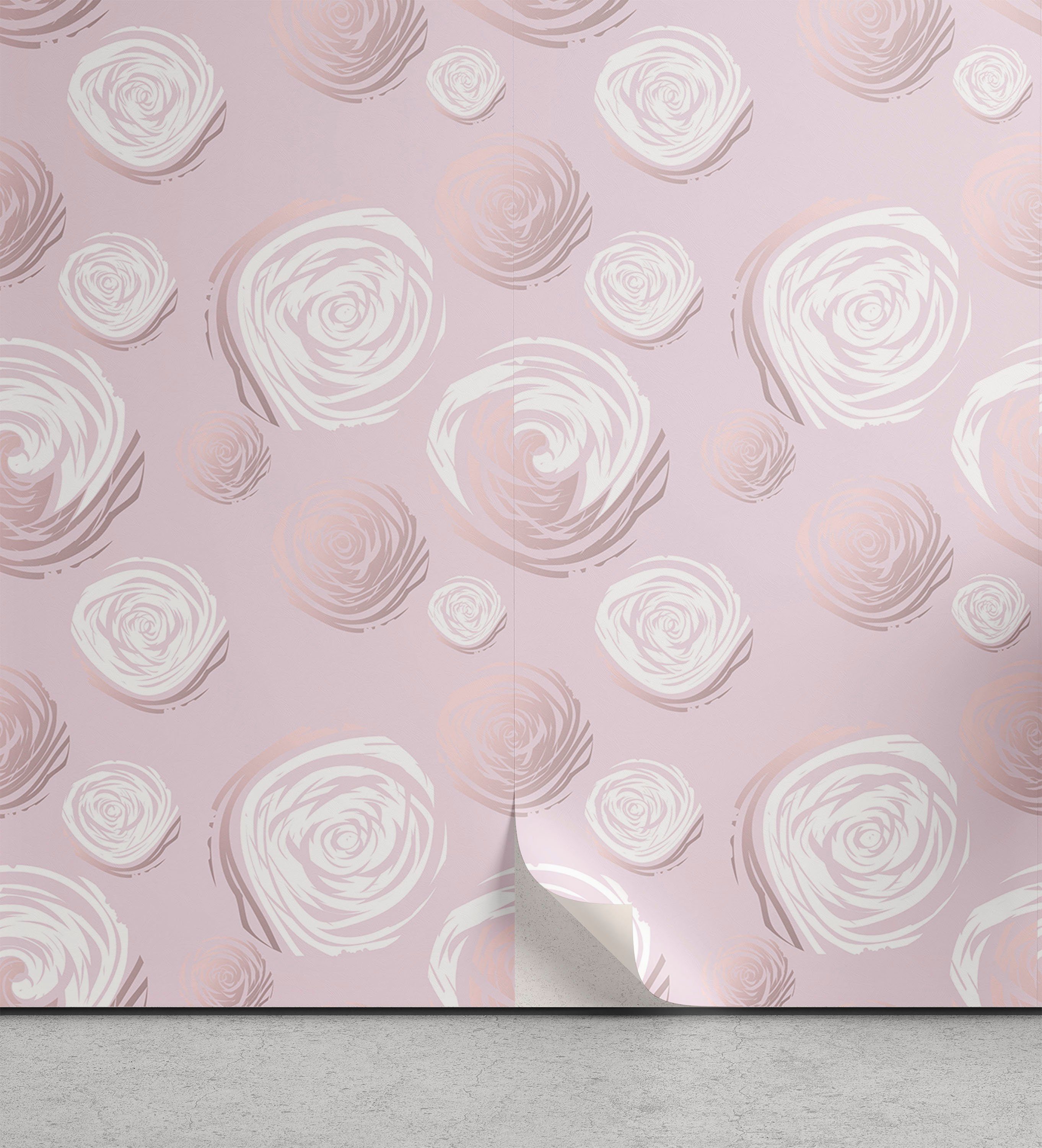 Abakuhaus Vinyltapete selbstklebendes Wohnzimmer Küchenakzent, Romantisch Kunstwerk von Rosenblättern