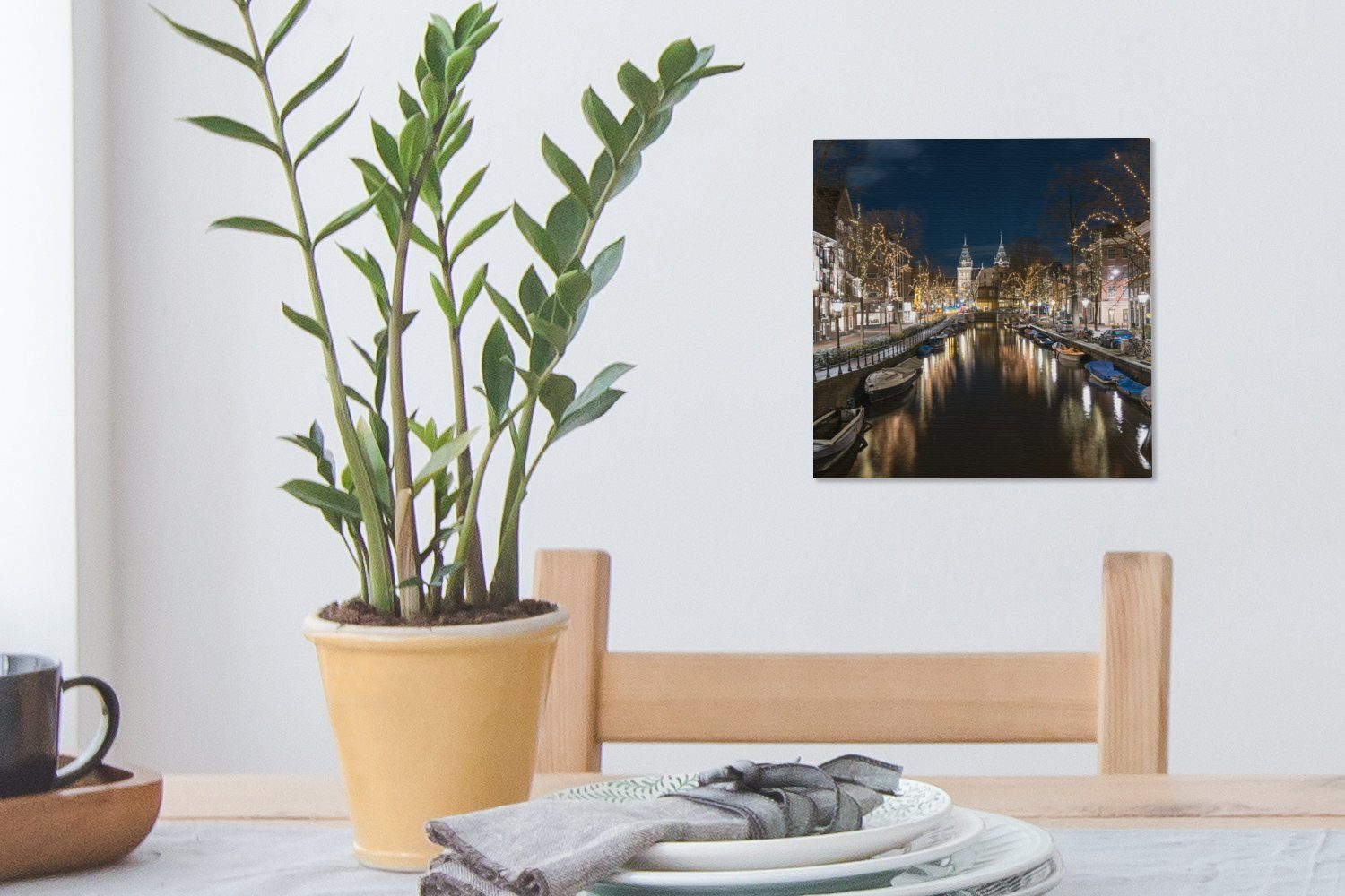 OneMillionCanvasses® Leinwandbild Das Rijksmuseum hinter St), Leinwand (1 für Bilder der Amsterdam, Spiegelgracht Schlafzimmer in Wohnzimmer